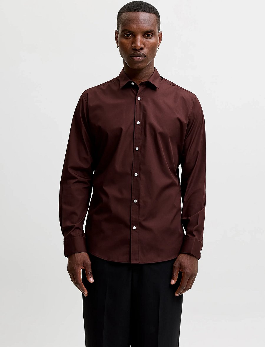 Jack & Jones - JJEJOE SHIRT LS PLAIN NOOS - formal shirts - bitter chocolate - 0