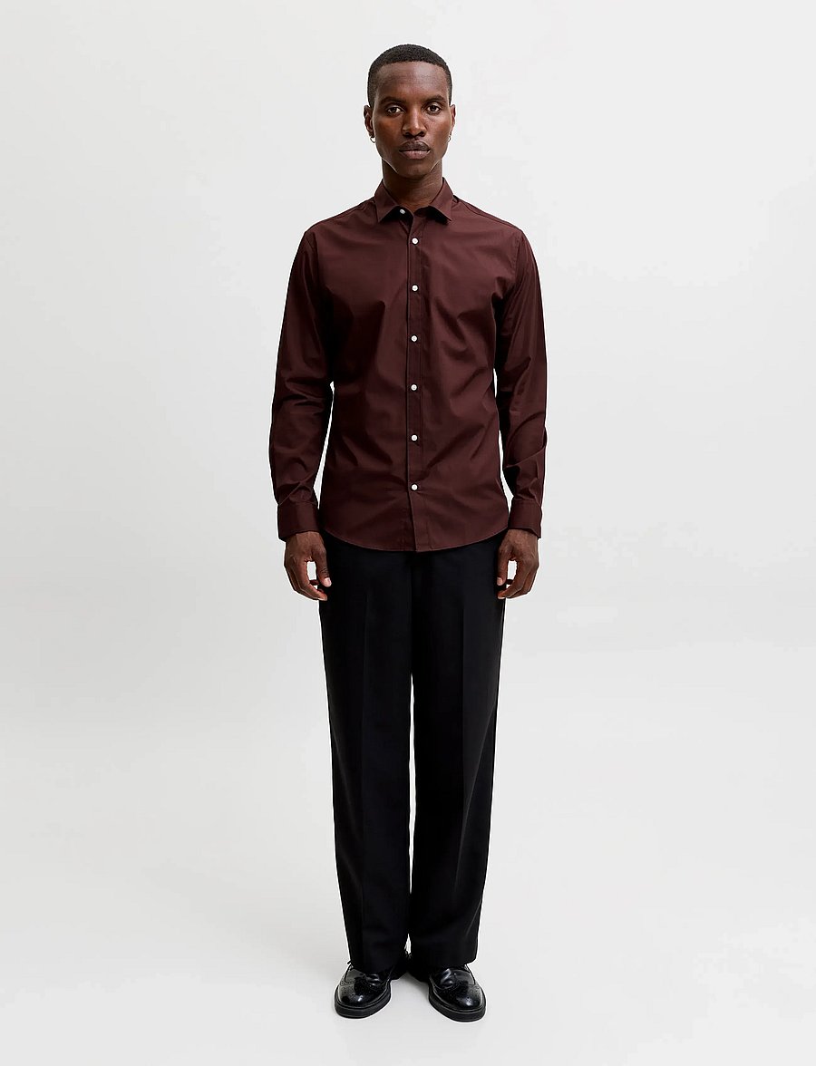 Jack & Jones - JJEJOE SHIRT LS PLAIN NOOS - formal shirts - bitter chocolate - 4