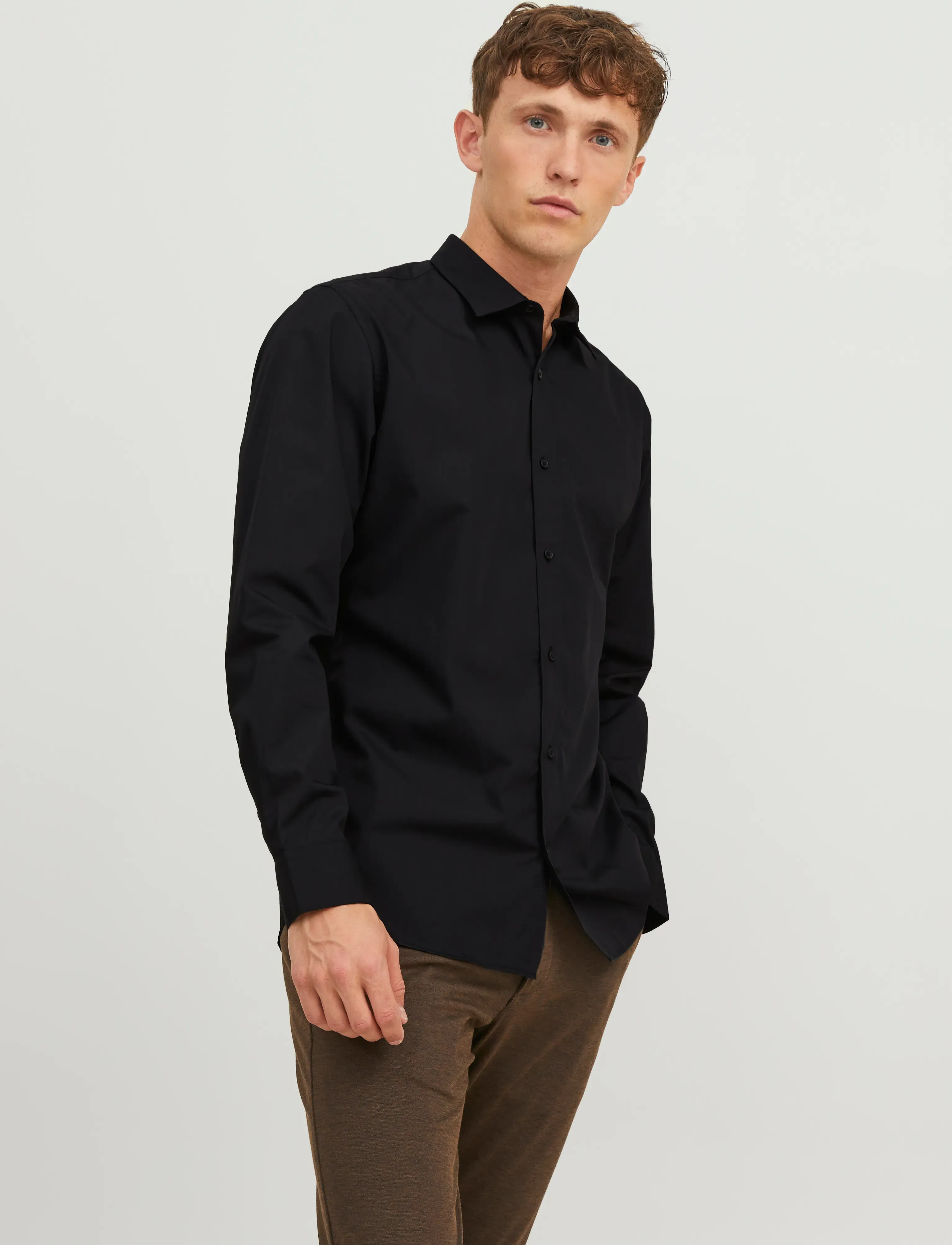 Jack & Jones JJEJOE SHIRT LS PLAIN NOOS - Skjorter - BLACK / black