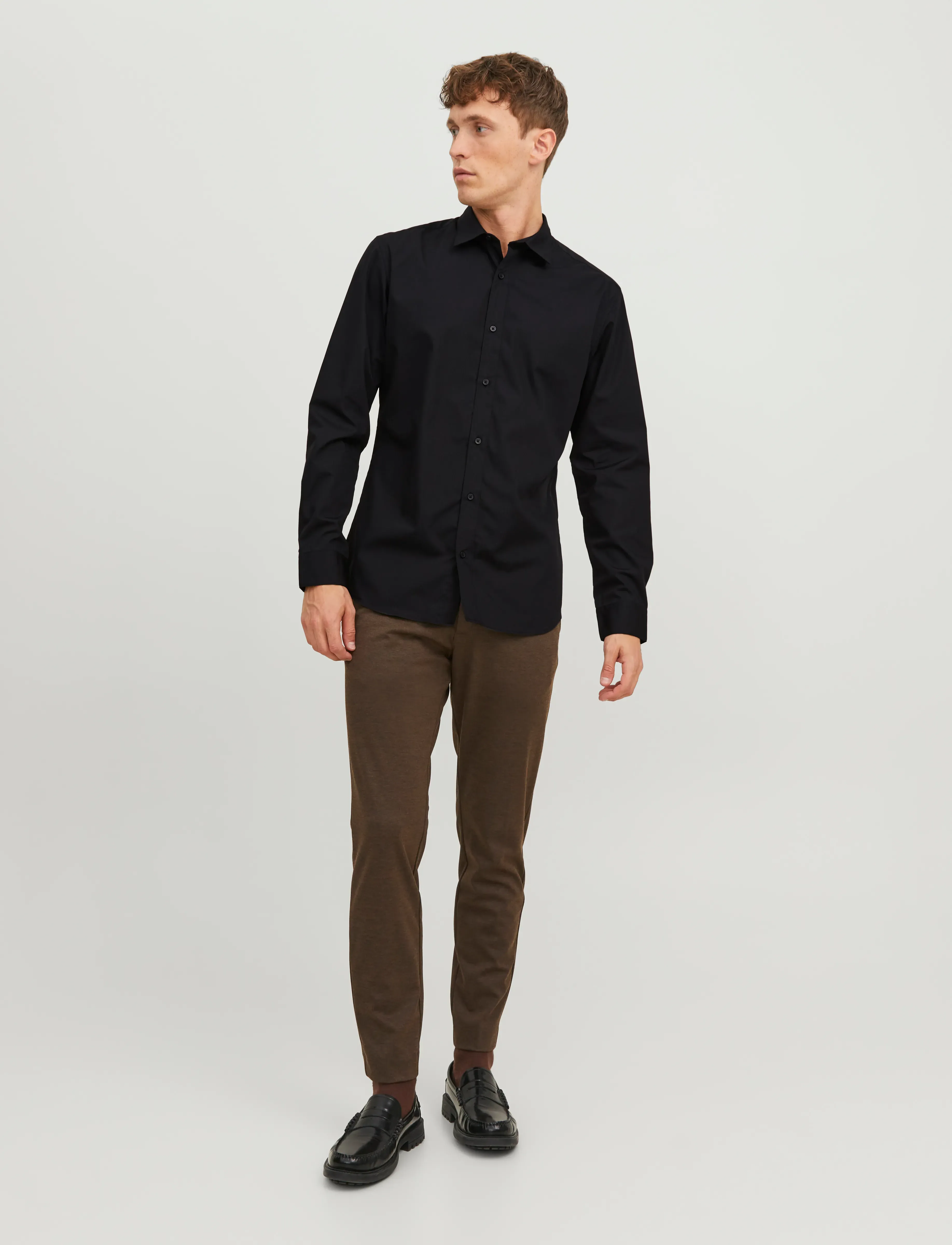 Jack & Jones - JJEJOE SHIRT LS PLAIN NOOS - formal shirts - black - 3