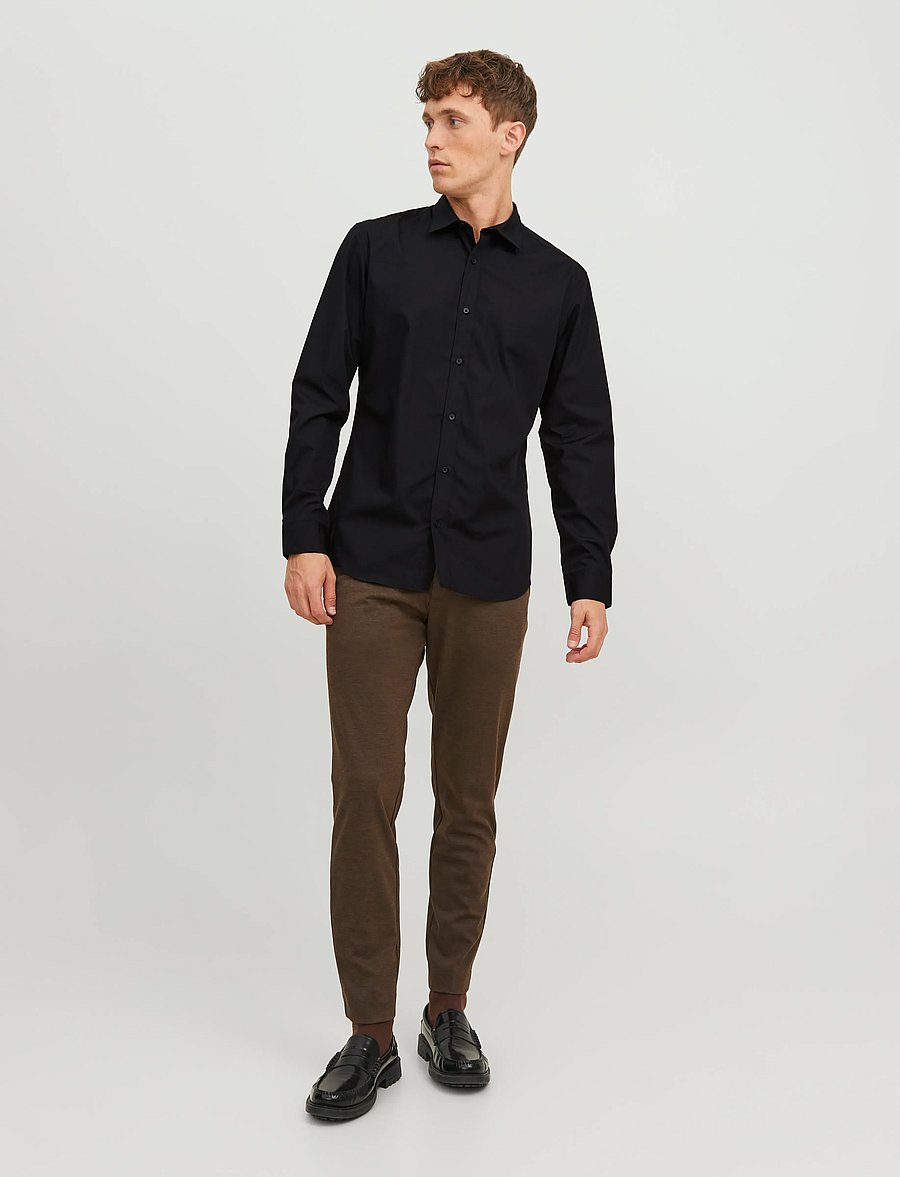 Jack & Jones - JJEJOE SHIRT LS PLAIN NOOS - proginiai marškiniai - black - 3