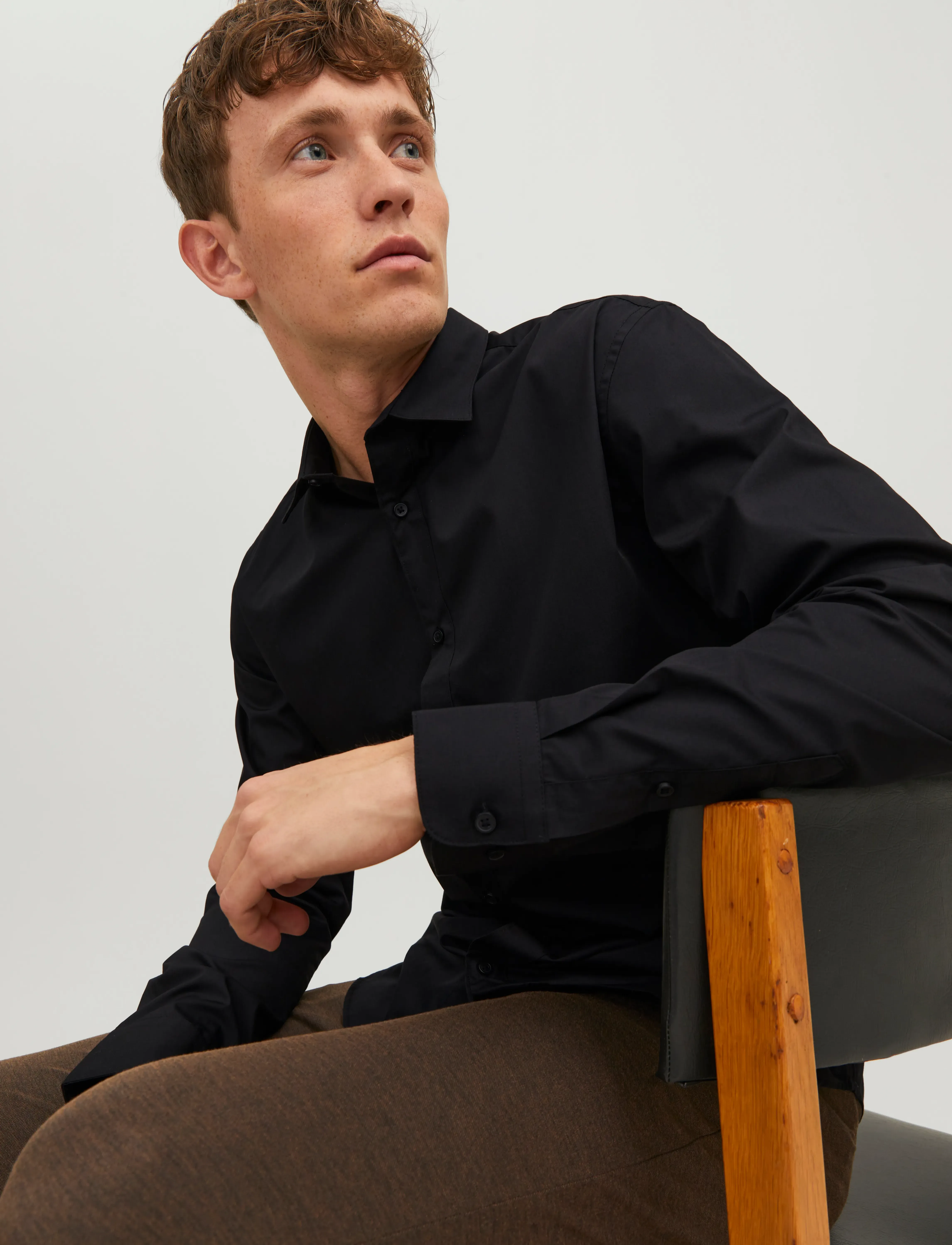 Jack & Jones - JJEJOE SHIRT LS PLAIN NOOS - formal shirts - black - 5