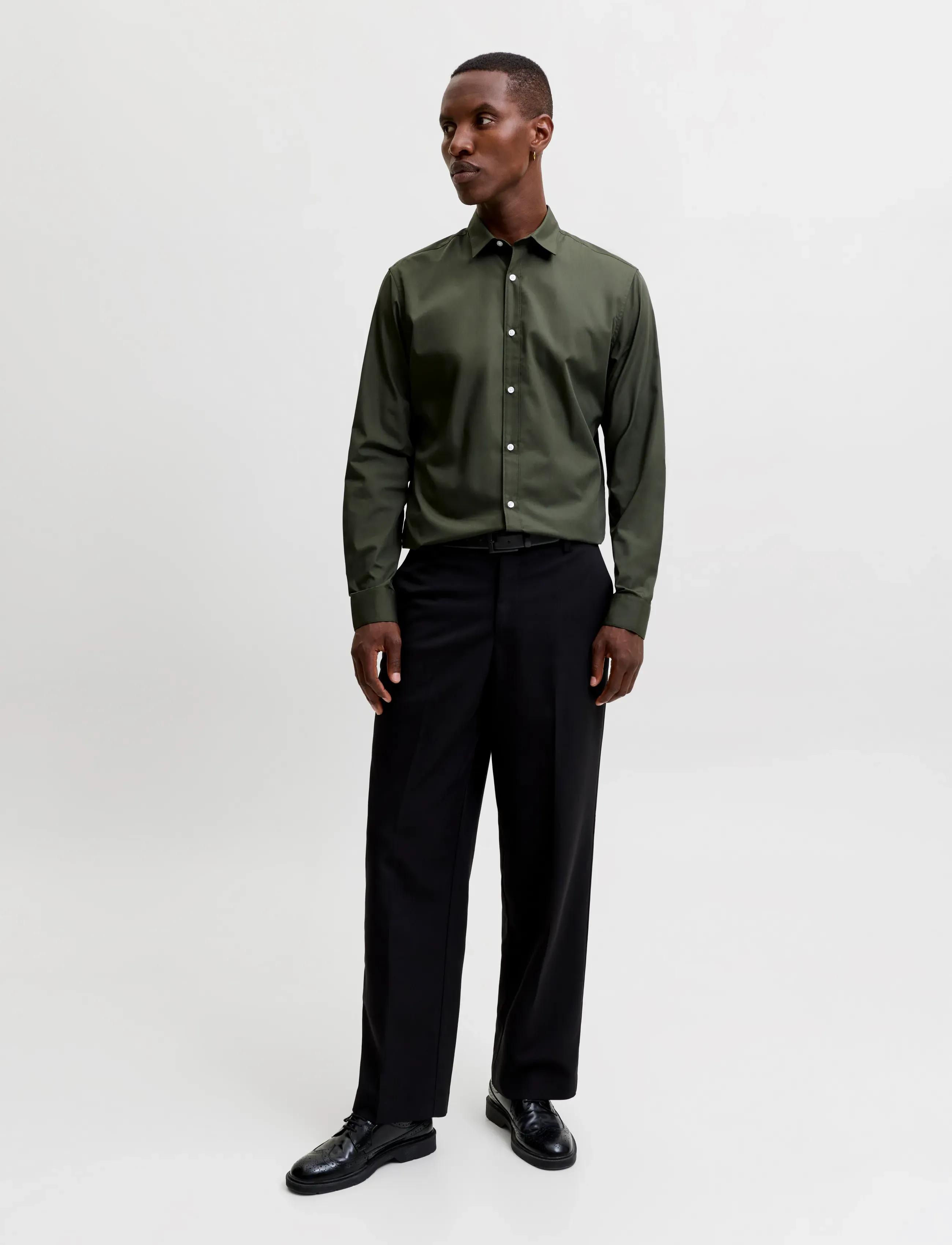 Jack & Jones - JJEJOE SHIRT LS PLAIN NOOS - formele overhemden - forest night - 3