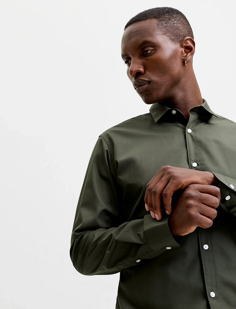 Jack & Jones - JJEJOE SHIRT LS PLAIN NOOS - chemises d'affaires - forest night - 5
