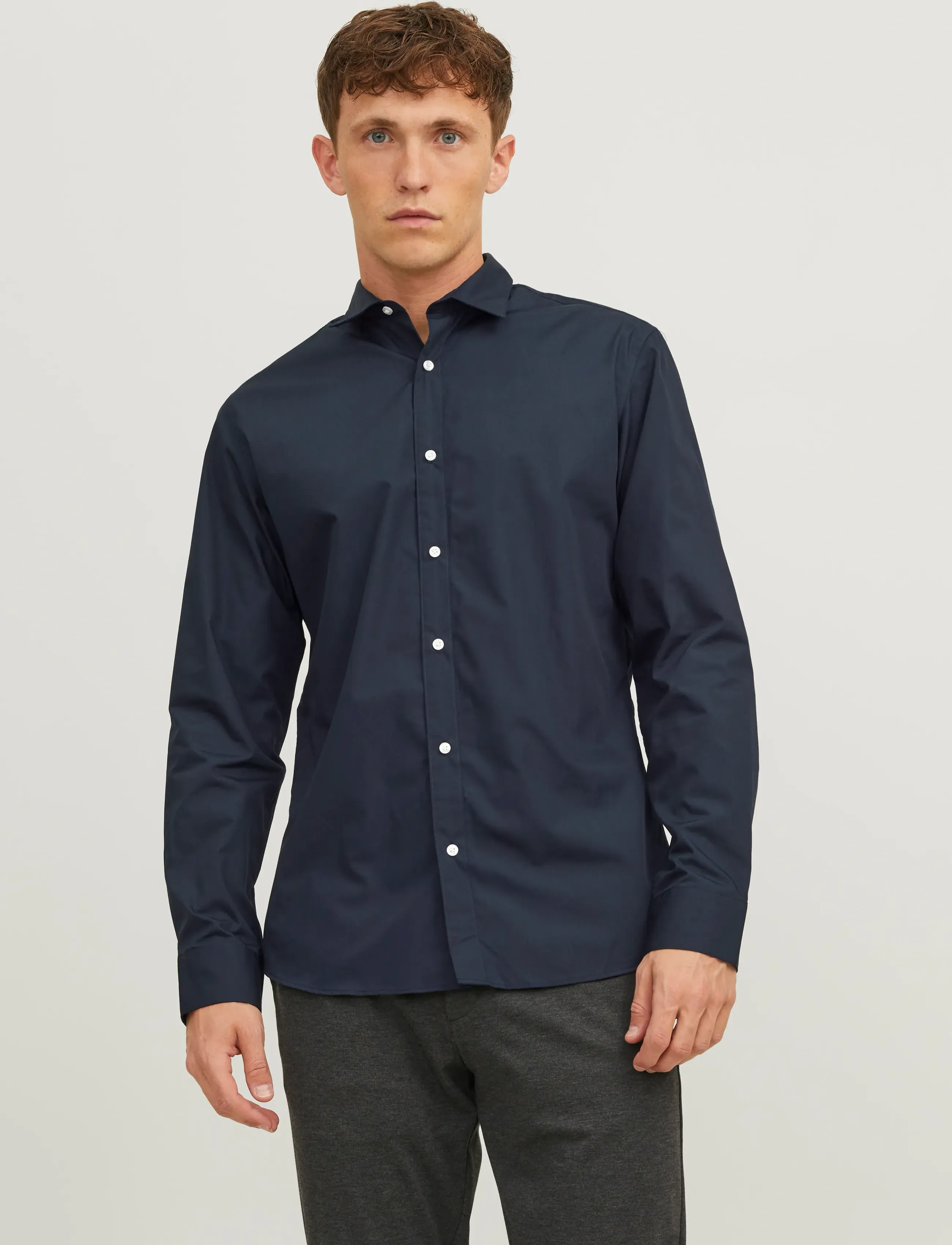 Jack & Jones JJEJOE SHIRT LS PLAIN NOOS - Kleidung - NAVY BLAZER / navy