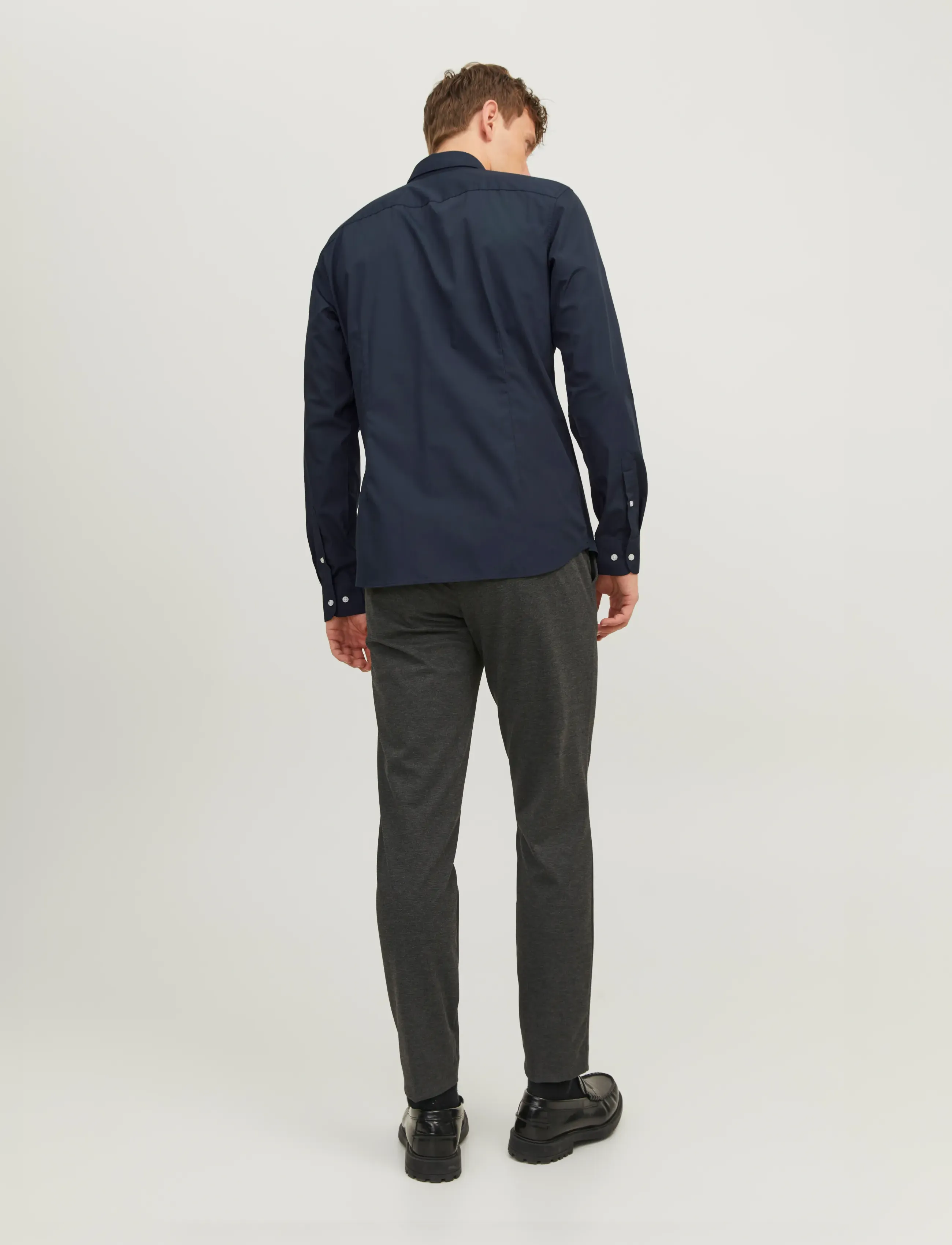 Jack & Jones - JJEJOE SHIRT LS PLAIN NOOS - muodolliset kauluspaidat - navy blazer - 2