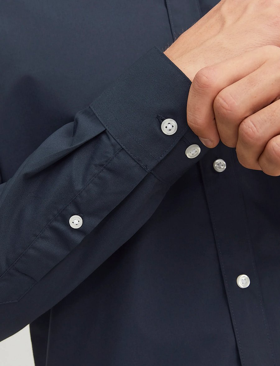 Jack & Jones - JJEJOE SHIRT LS PLAIN NOOS - formelle hemden - navy blazer - 3