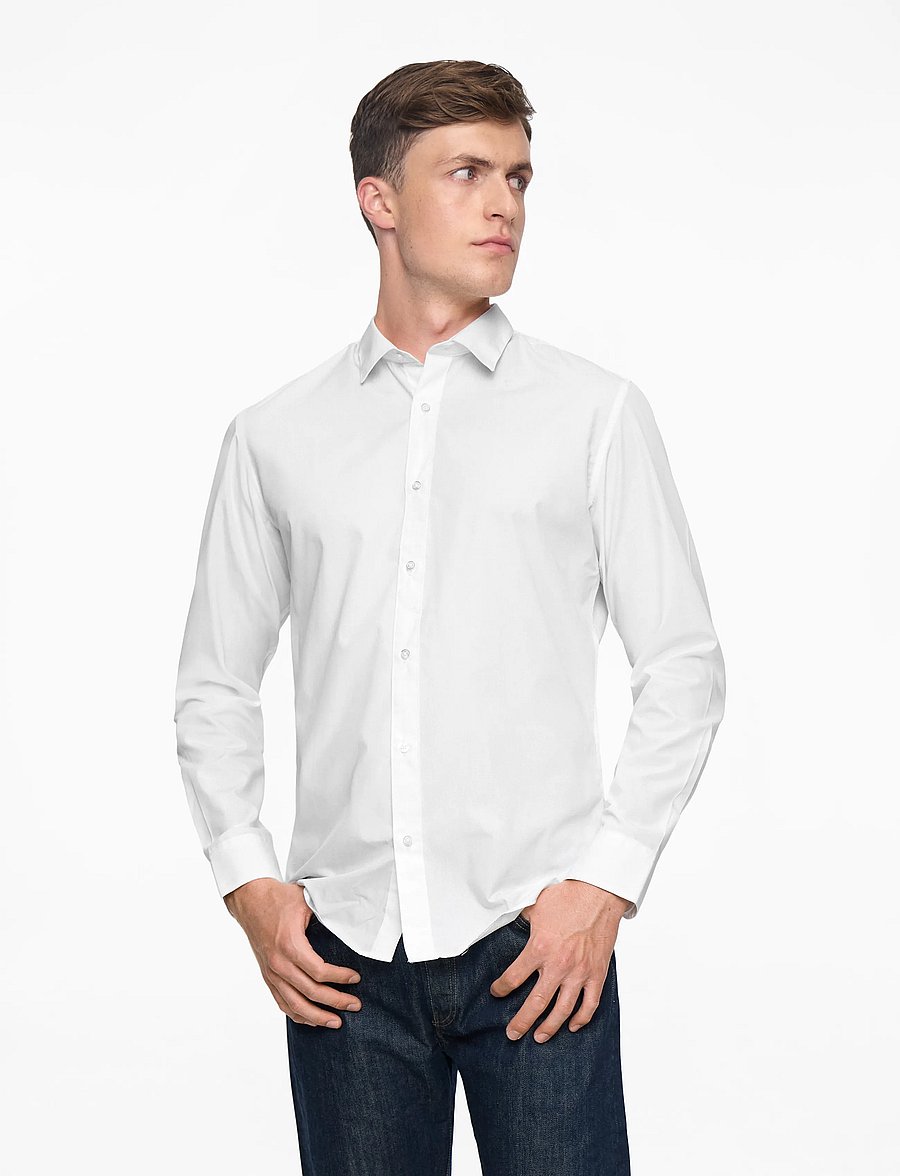 Jack & Jones - JJEJOE SHIRT LS PLAIN NOOS - formelle hemden - white - 0