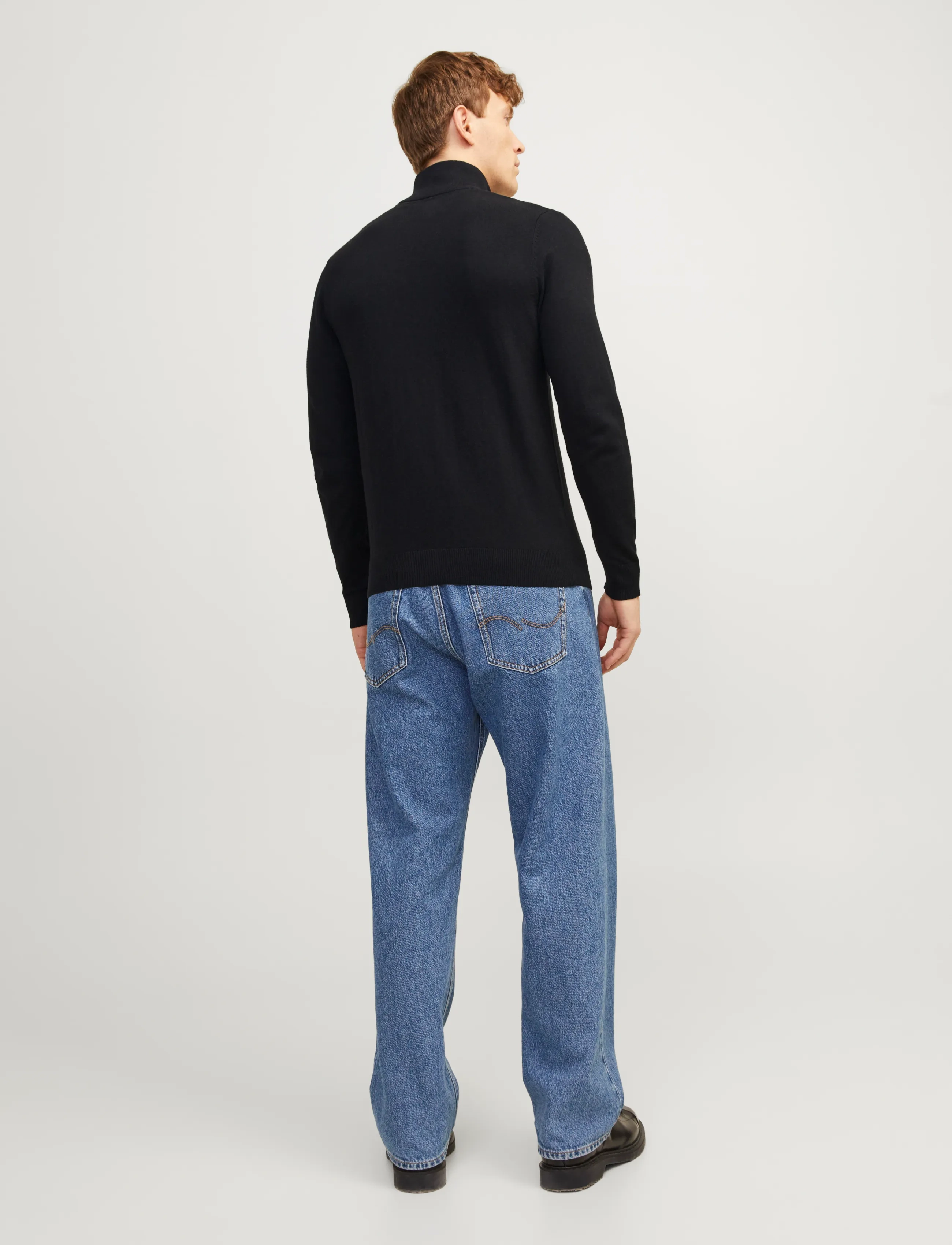 Jack & Jones - JJEEMIL KNIT HALF ZIP NOOS - strik - black - 3