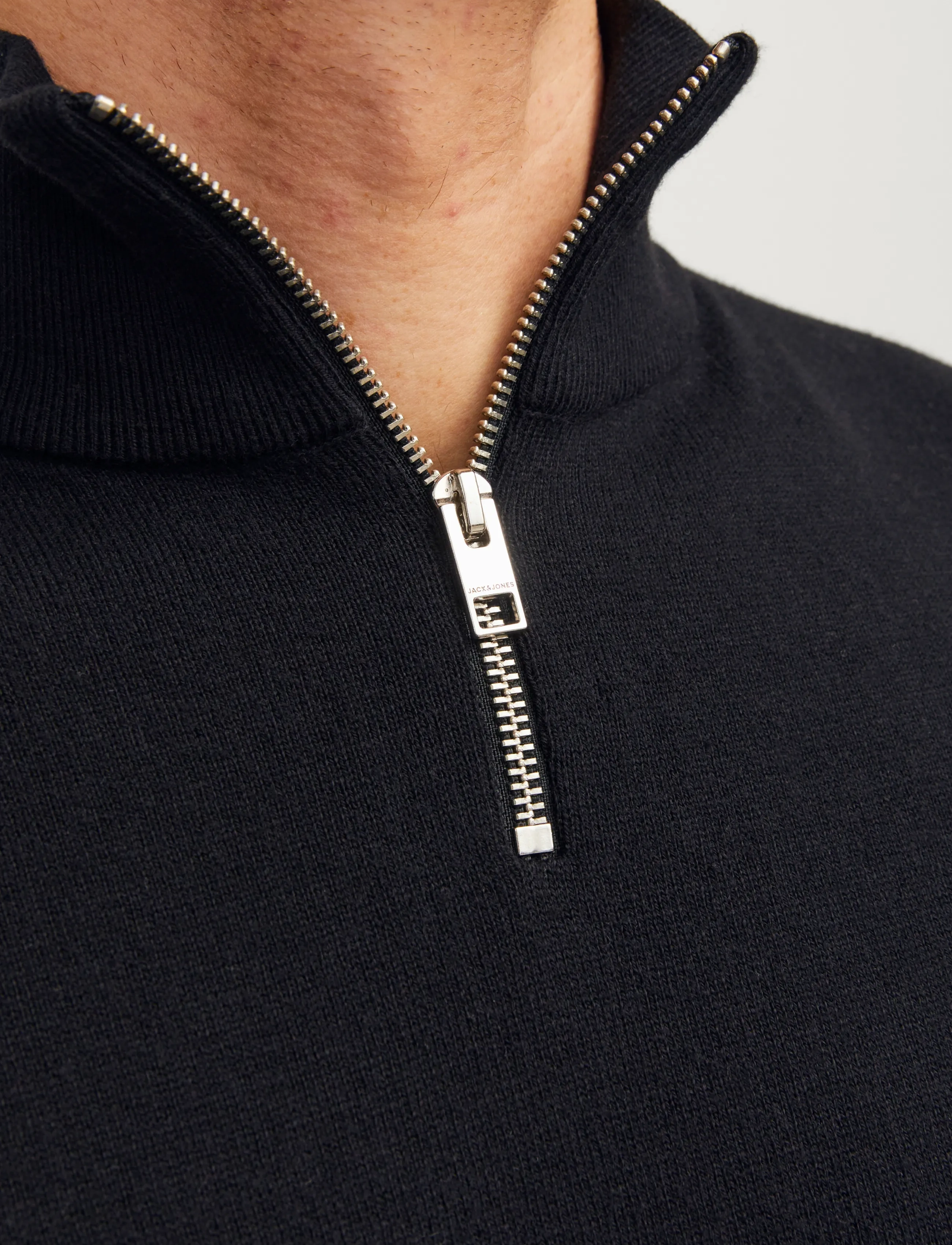 Jack & Jones - JJEEMIL KNIT HALF ZIP NOOS - strik - black - 5