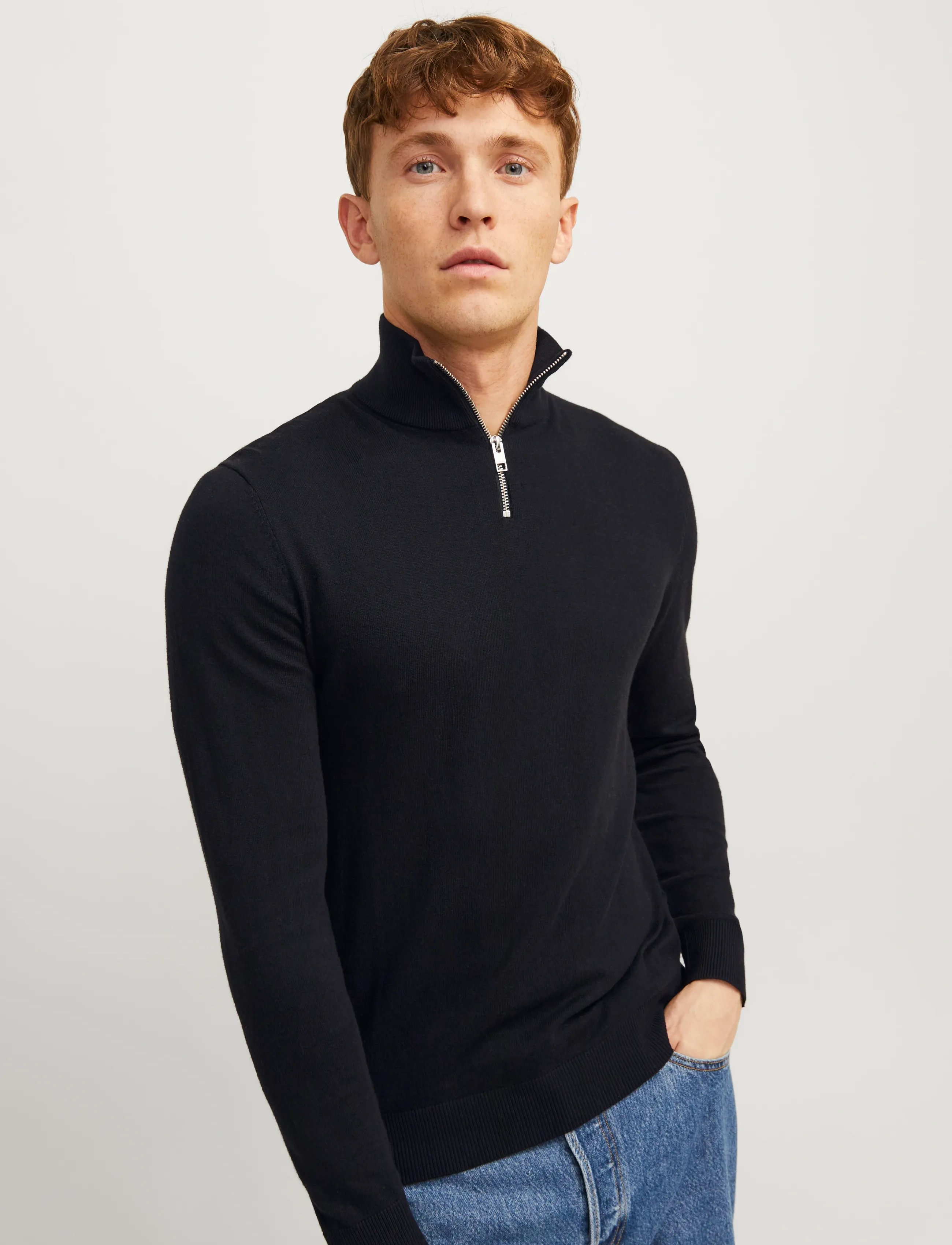 JACK & JONES Jjeemil Knit Half Zip Noos polotröjor herr – bild 5