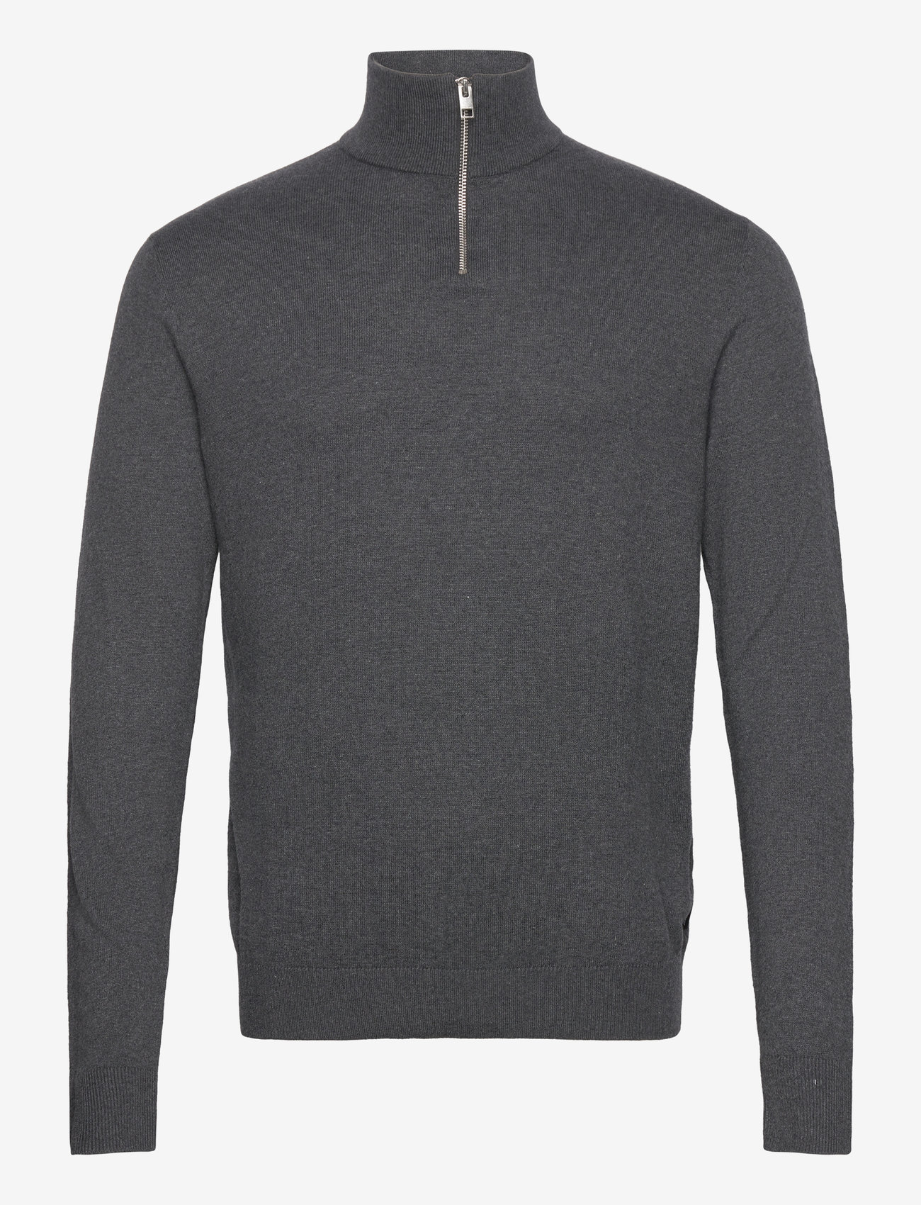 Jack & Jones - JJEEMIL KNIT HALF ZIP NOOS - halfzip strik - dark grey melange - 1