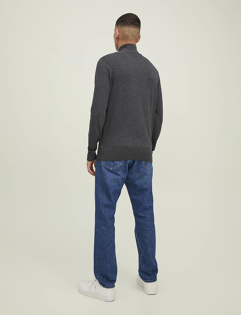 Jack & Jones - JJEEMIL KNIT HALF ZIP NOOS - pullover mit halbem reißverschluss - dark grey melange - 3