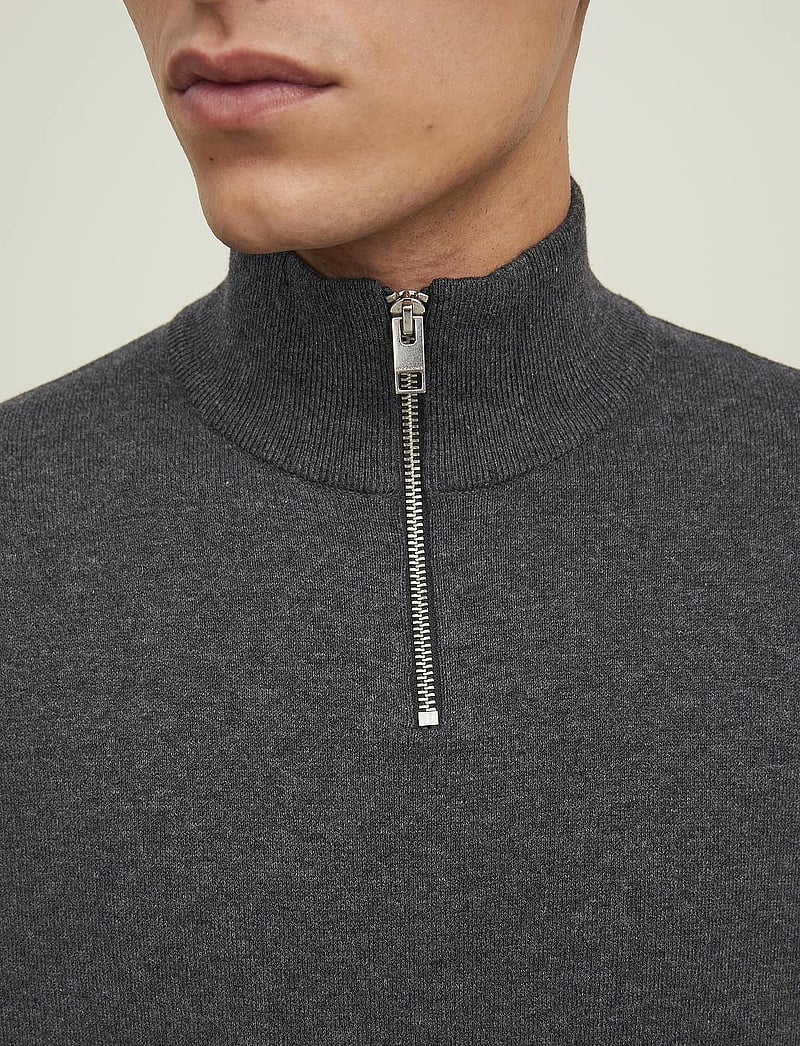 Jack & Jones - JJEEMIL KNIT HALF ZIP NOOS - pullover mit halbem reißverschluss - dark grey melange - 4