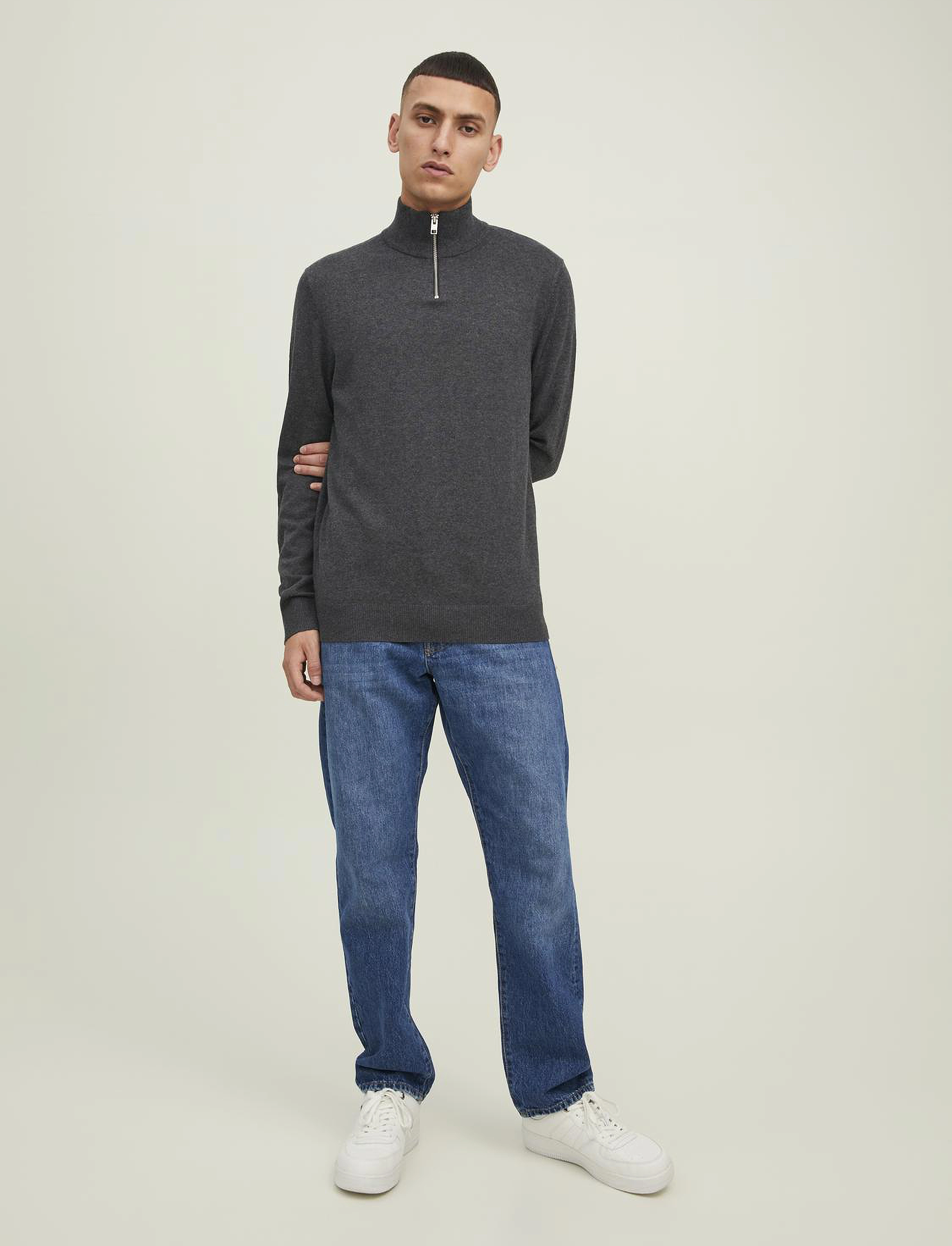 JACK & JONES Tröja 'JJEEMIL KNIT HALF ZIP' herr – bild 6