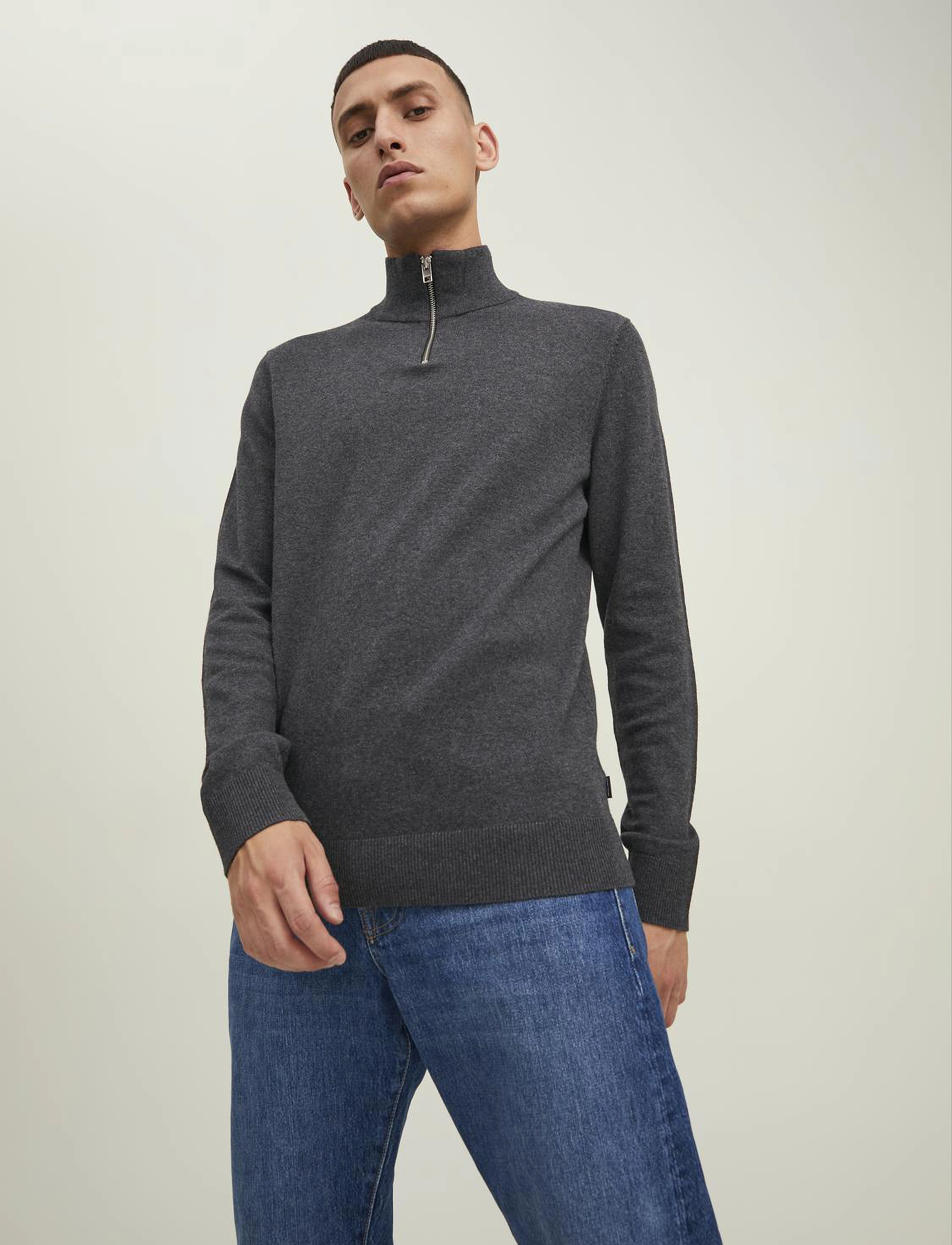 JACK & JONES Tröja 'JJEEMIL KNIT HALF ZIP' herr – bild 7