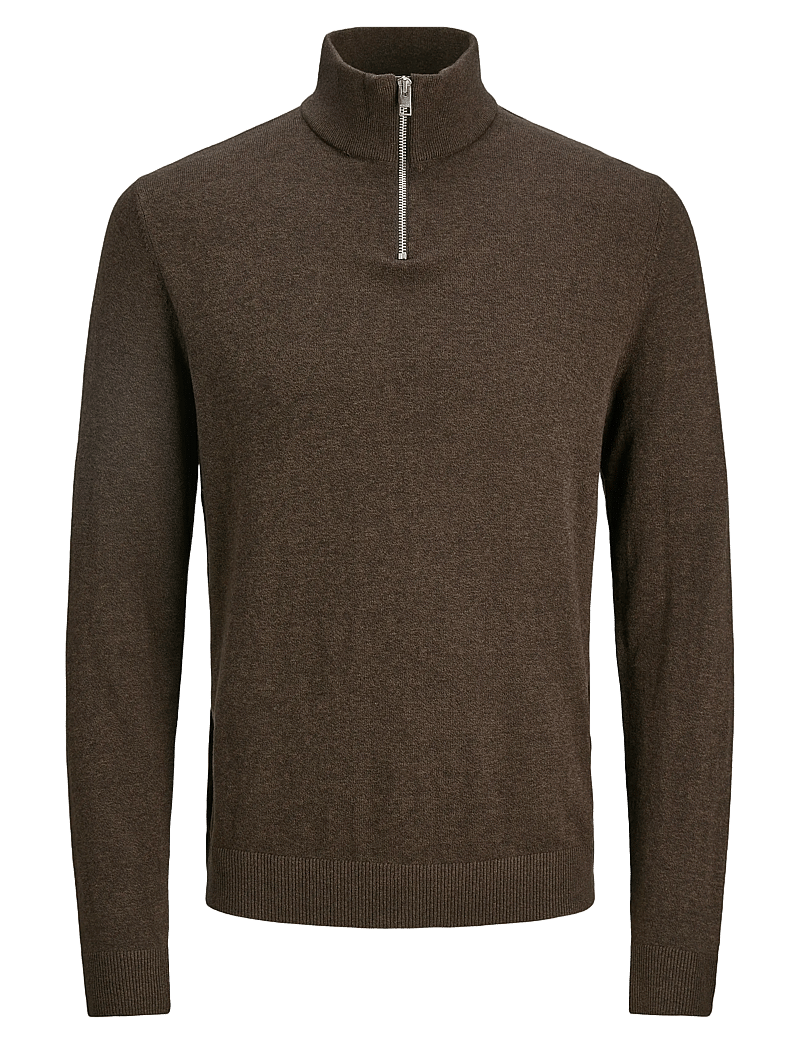 Jack & Jones - JJEEMIL KNIT HALF ZIP NOOS - pullover mit halbem reißverschluss - mulch - 1
