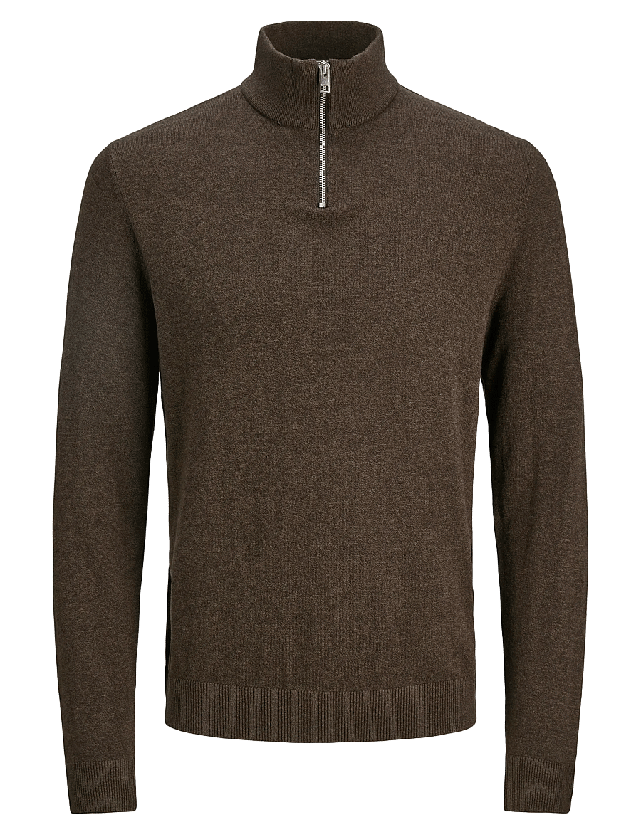 Jack & Jones - JJEEMIL KNIT HALF ZIP NOOS - pullover mit halbem reißverschluss - mulch - 1