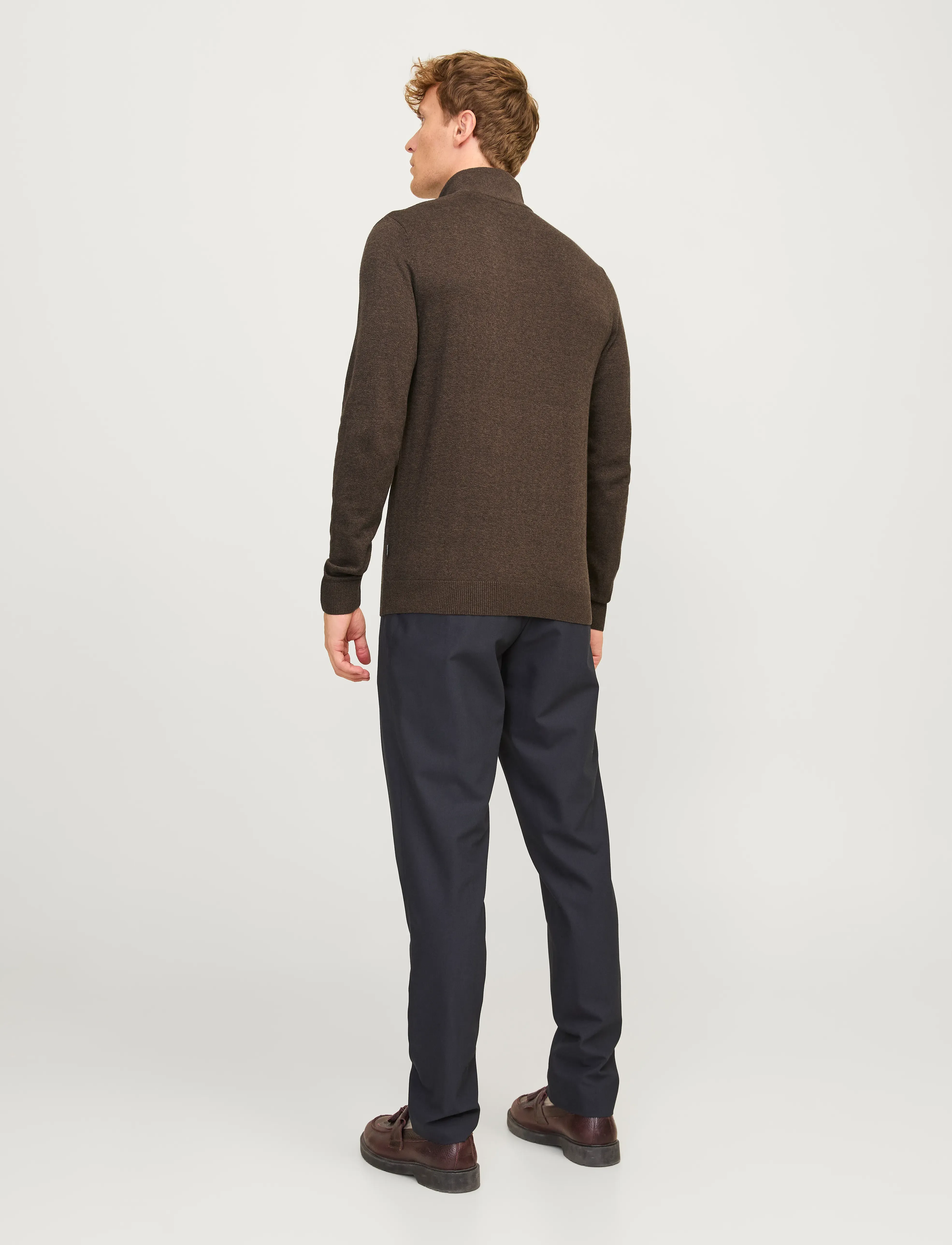 Jack & Jones - JJEEMIL KNIT HALF ZIP NOOS - halfzip strik - mulch - 2
