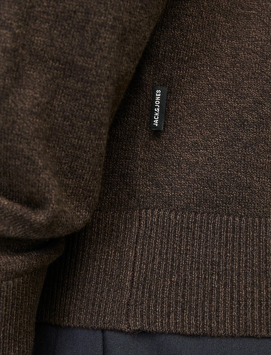 Jack & Jones - JJEEMIL KNIT HALF ZIP NOOS - pullover mit halbem reißverschluss - mulch - 5
