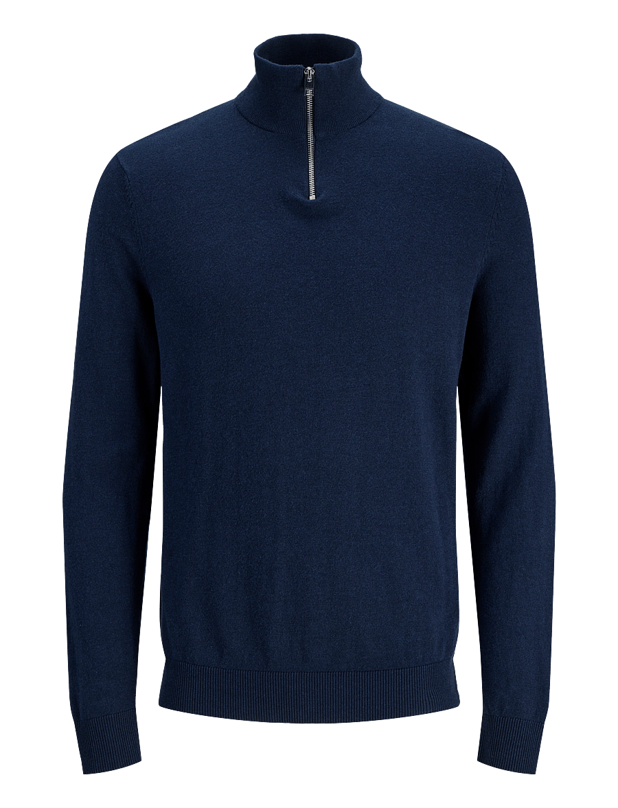 Jack & Jones - JJEEMIL KNIT HALF ZIP NOOS - pullover mit halbem reißverschluss - navy blazer - 1