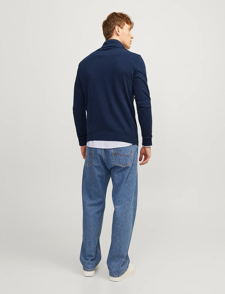 Jack & Jones - JJEEMIL KNIT HALF ZIP NOOS - pullover mit halbem reißverschluss - navy blazer - 3