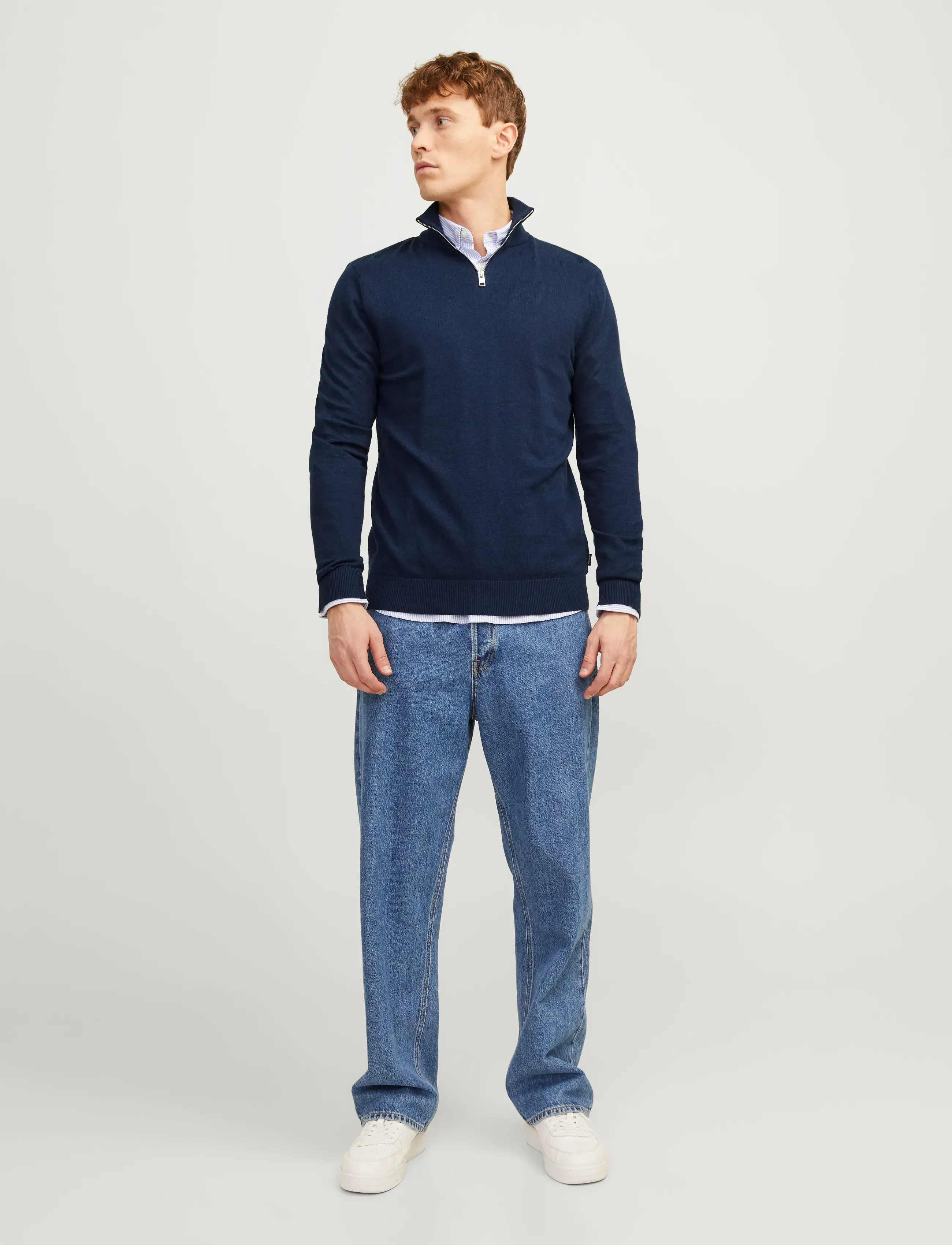 Jack & Jones - JJEEMIL KNIT HALF ZIP NOOS - half zip-tröjor - navy blazer - 4