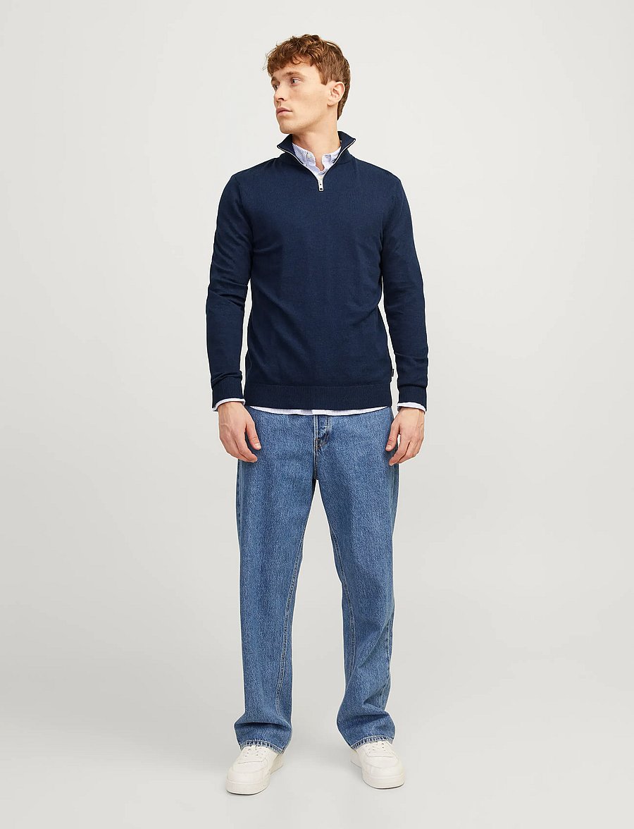 Jack & Jones - JJEEMIL KNIT HALF ZIP NOOS - pullover mit halbem reißverschluss - navy blazer - 4
