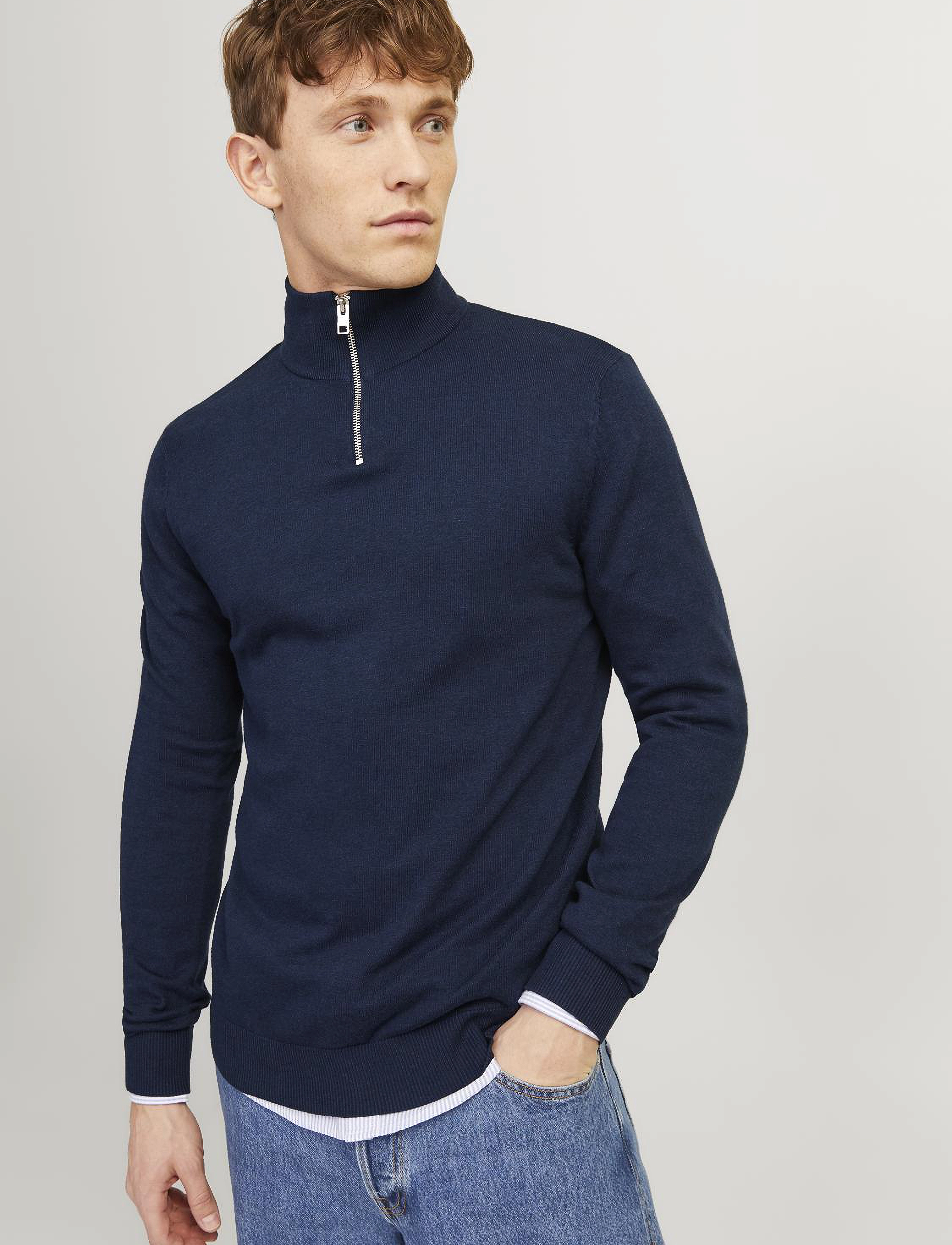 JACK & JONES Jjeemil Knit Half Zip Noos polotröjor herr – bild 6