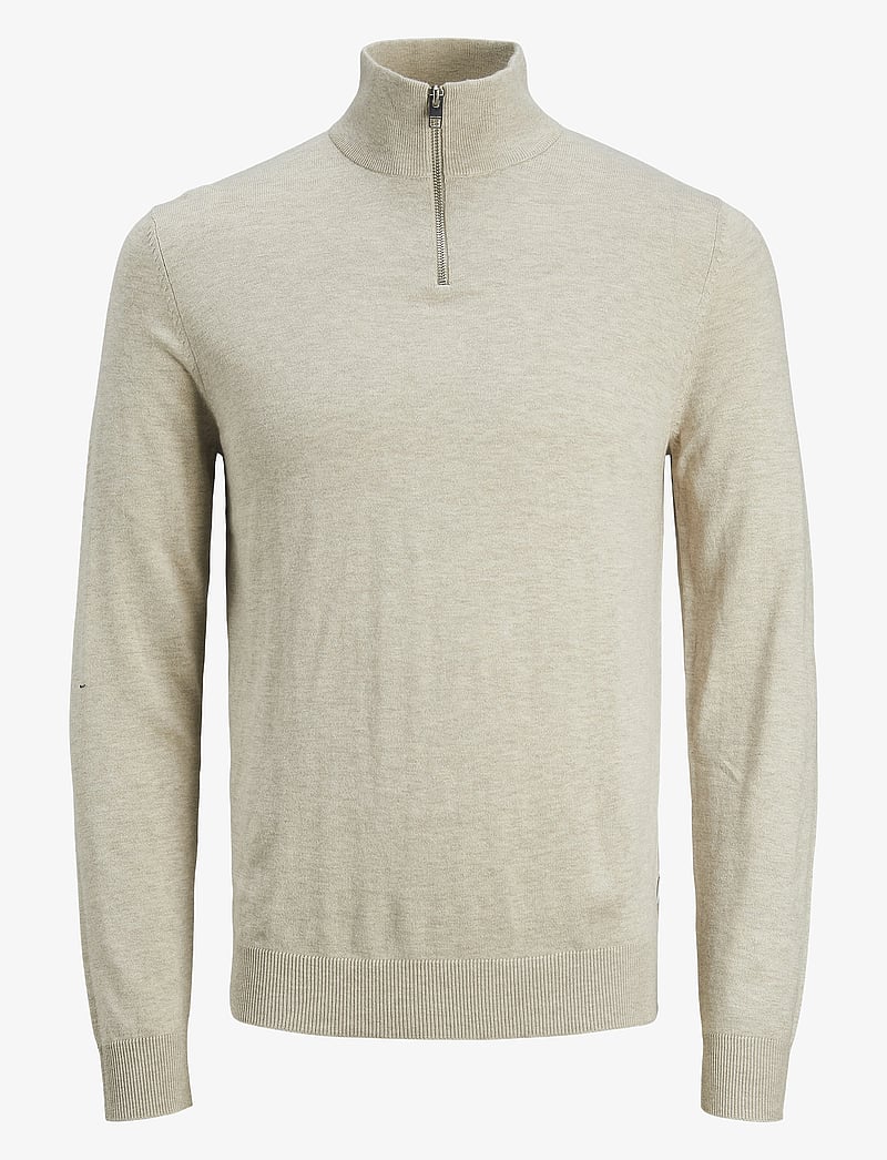 Jack & Jones - JJEEMIL KNIT HALF ZIP NOOS - pullover mit halbem reißverschluss - oatmeal - 1