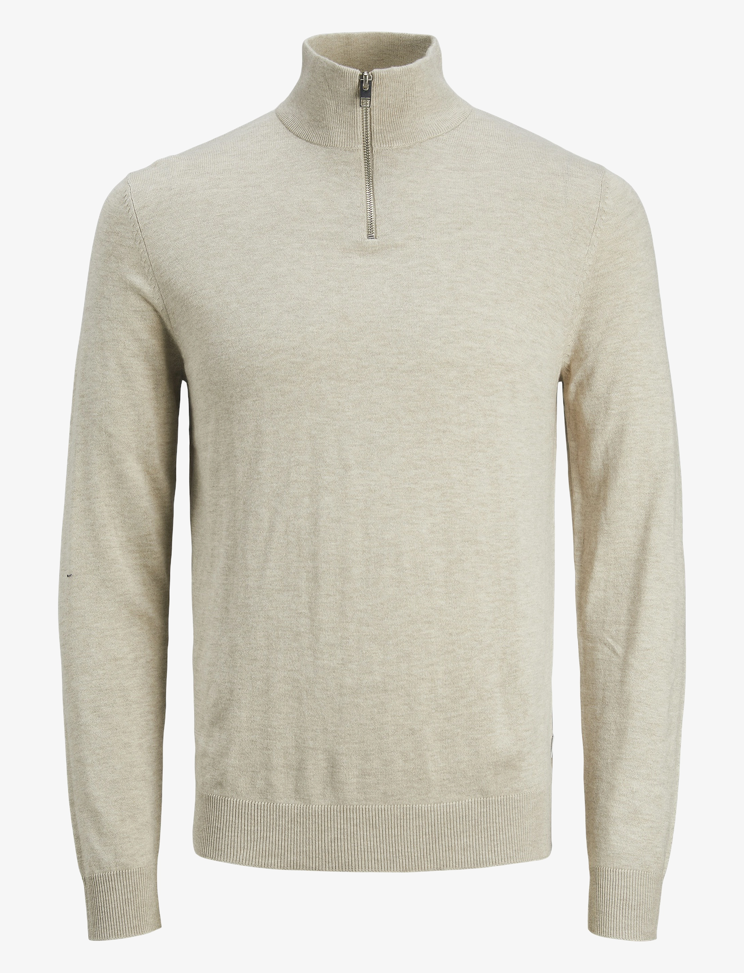 Jack & Jones JJEEMIL KNIT HALF ZIP NOOS - Halfzip strik - OATMEAL / cream
