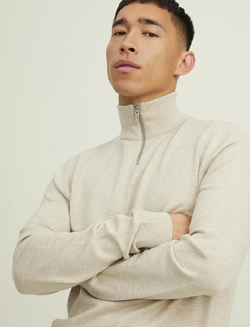 Jack & Jones - JJEEMIL KNIT HALF ZIP NOOS - pullover mit halbem reißverschluss - oatmeal - 5