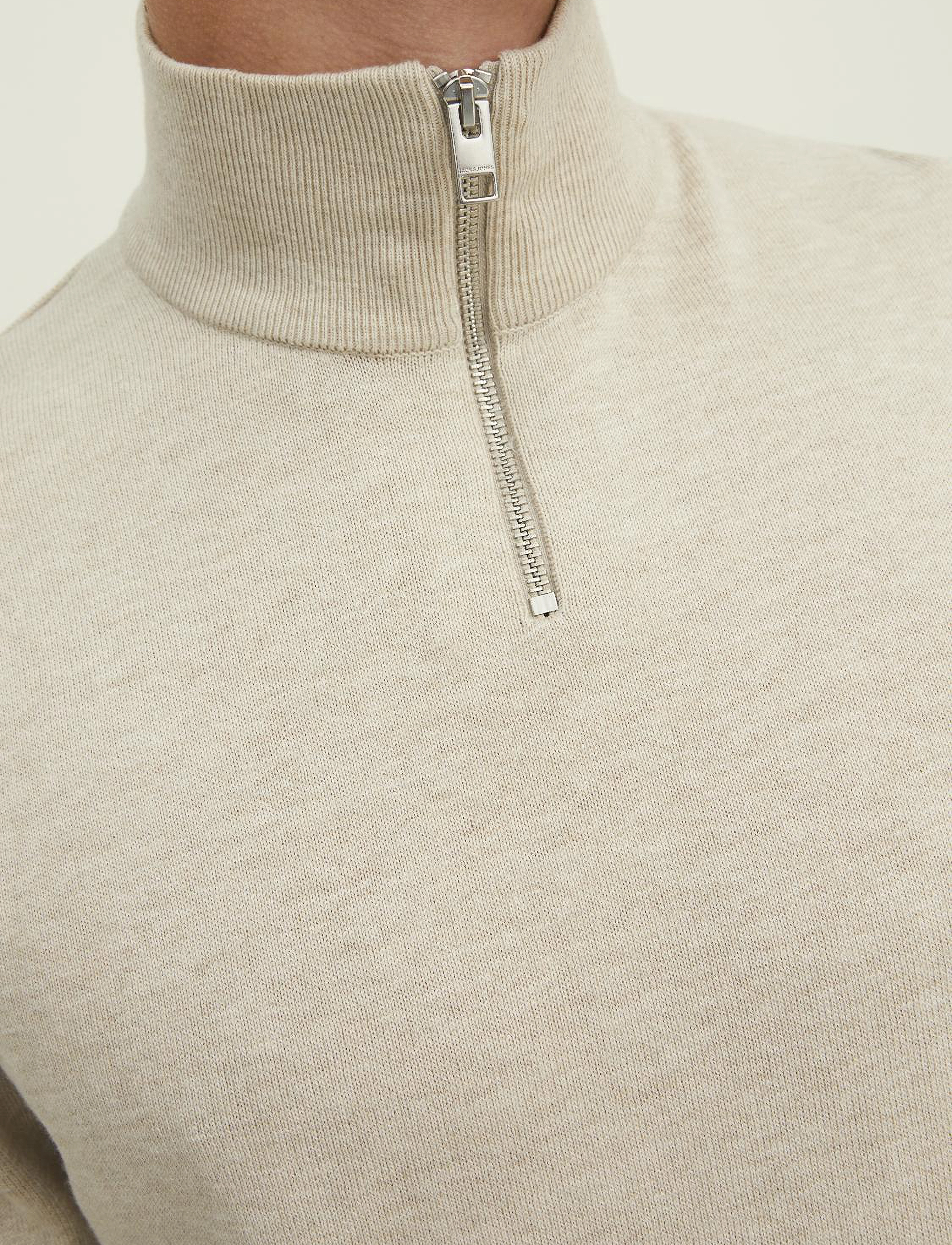 Jack & Jones - JJEEMIL KNIT HALF ZIP NOOS - half zip-tröjor - oatmeal - 5