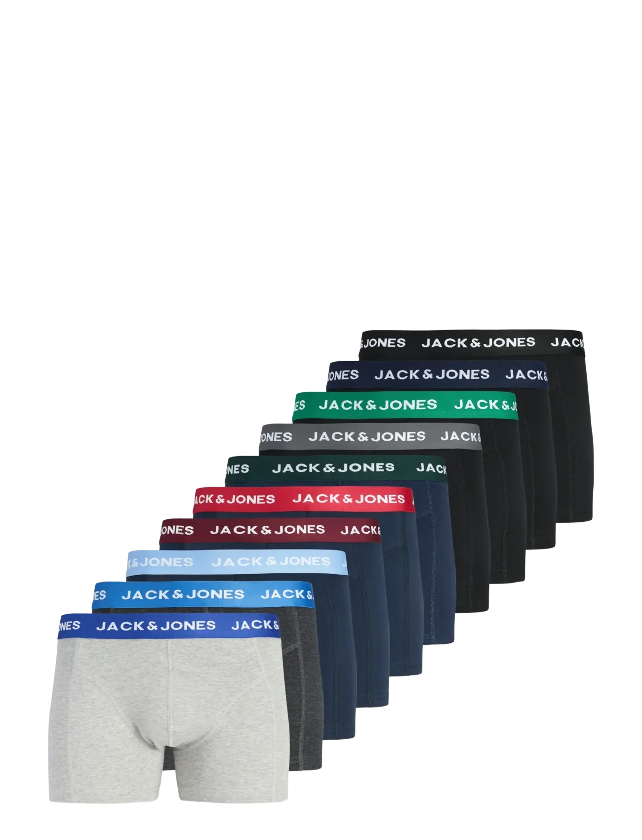 Jack & Jones JACSOLID TRUNKS 10 PACKS NOOS - Kalsonger - BLACK / grey