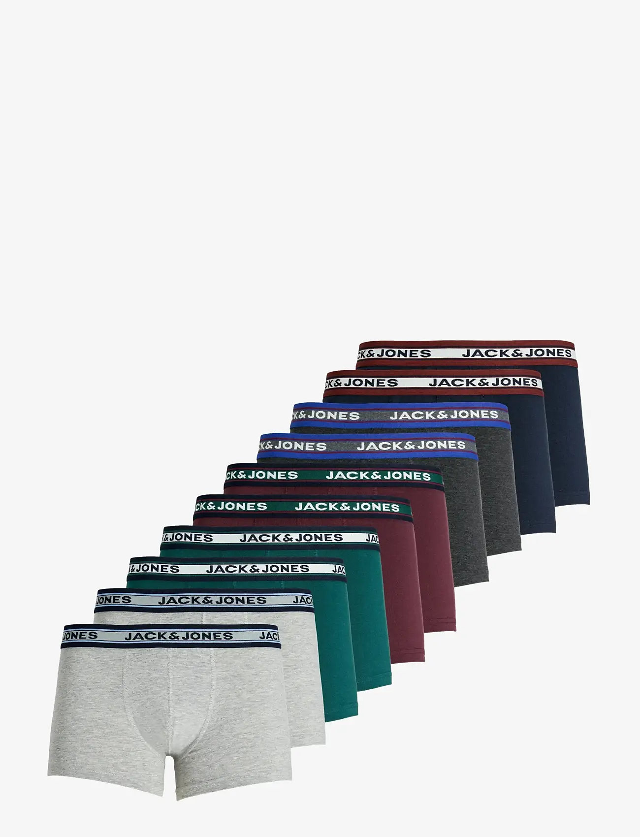 Jack & Jones - JACSOLID TRUNKS 10 PACKS NOOS - multipack underpants - dark grey melange - 1