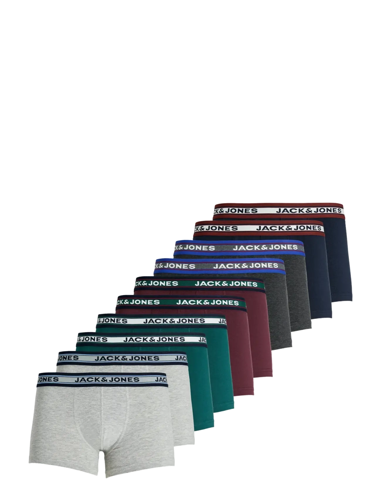 Jack & Jones JACSOLID TRUNKS 10 PACKS NOOS - Boxershorts - DARK GREY MELANGE / grey