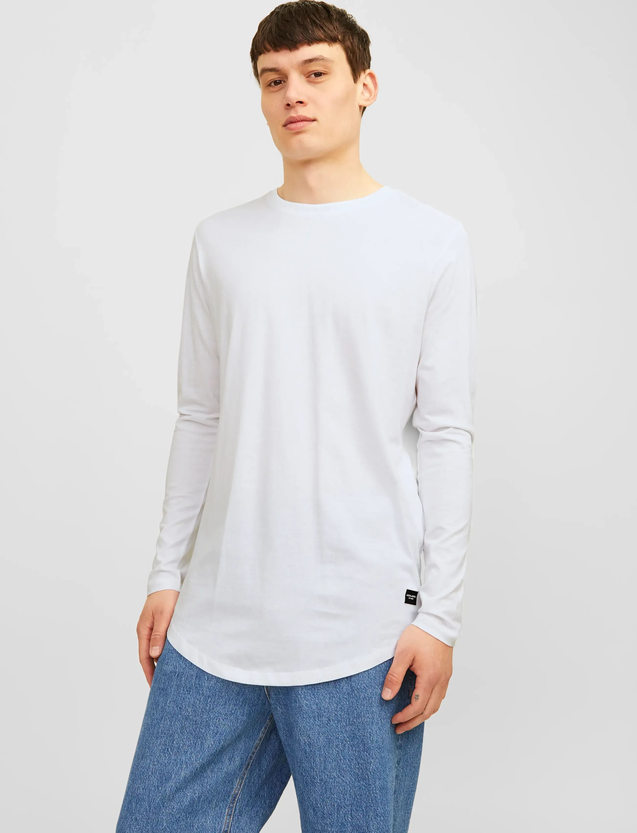 Jack & Jones JJENOA TEE O-NECK LS NOOS - Deals - WHITE / white