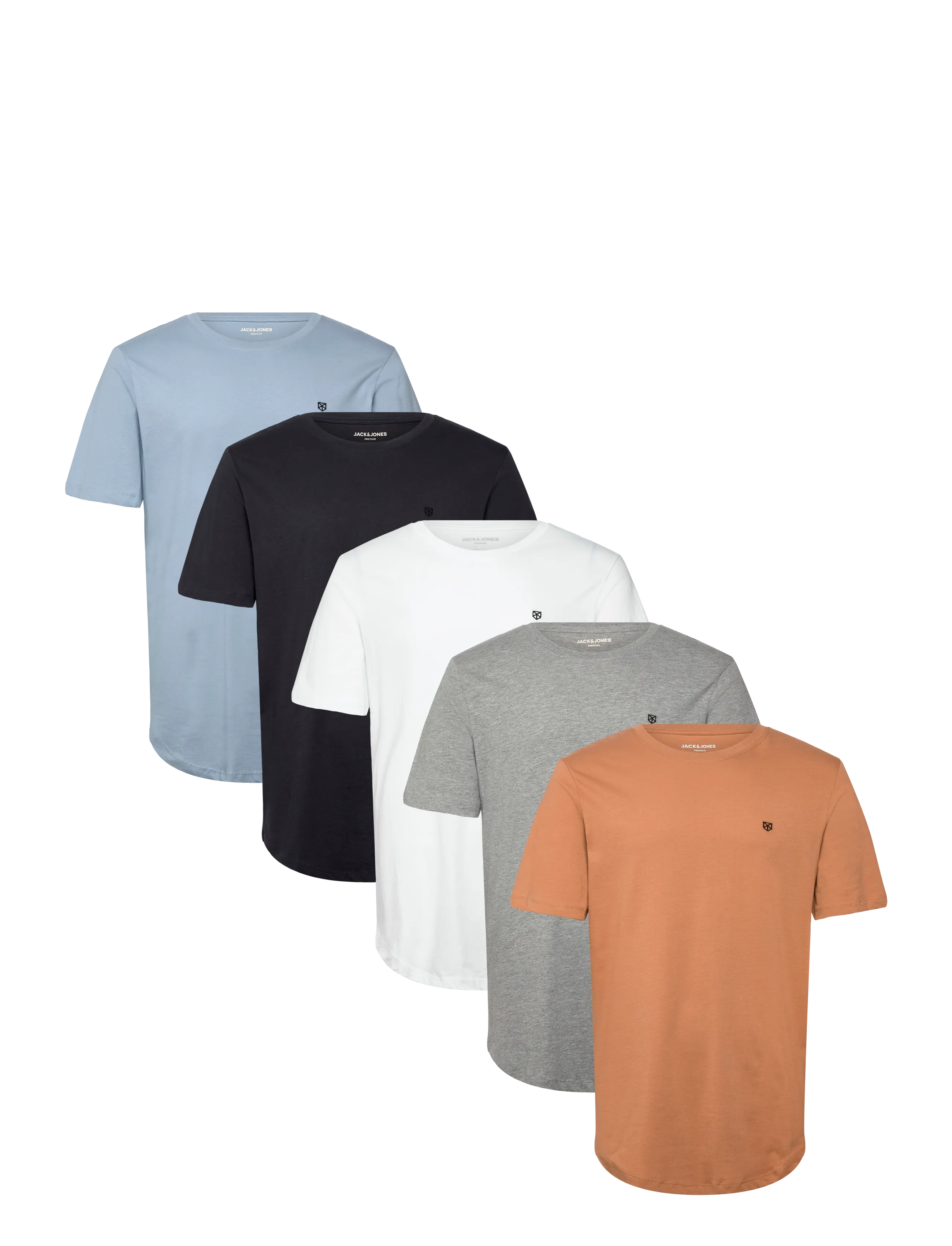 Jack & Jones JPRBLABRODY TEE SS CREW NECK 5PK MP NOOS - Multipack t-shirts - TOBACCO BROWN / brown