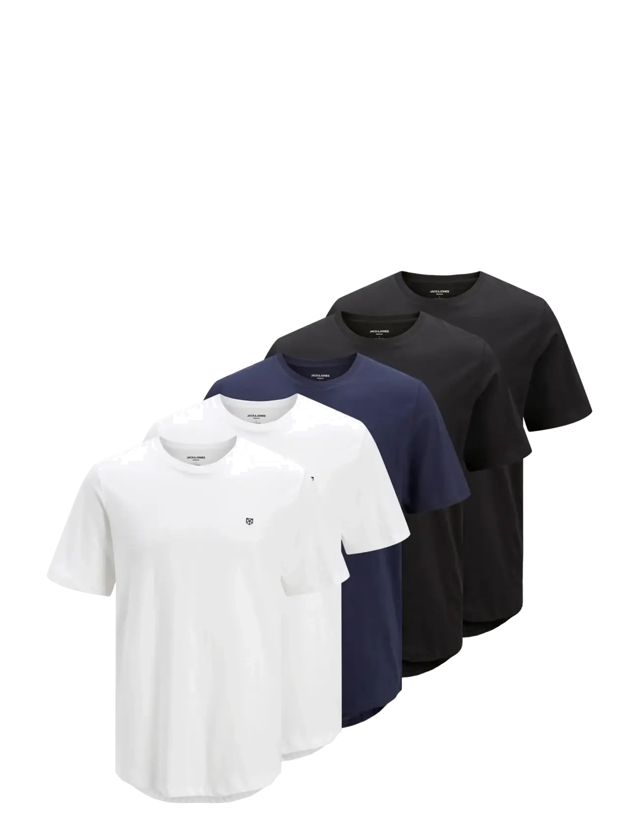 Jack & Jones JPRBLABRODY TEE SS CREW NECK 5PK MP NOOS - T-shirts - WHITE / multi