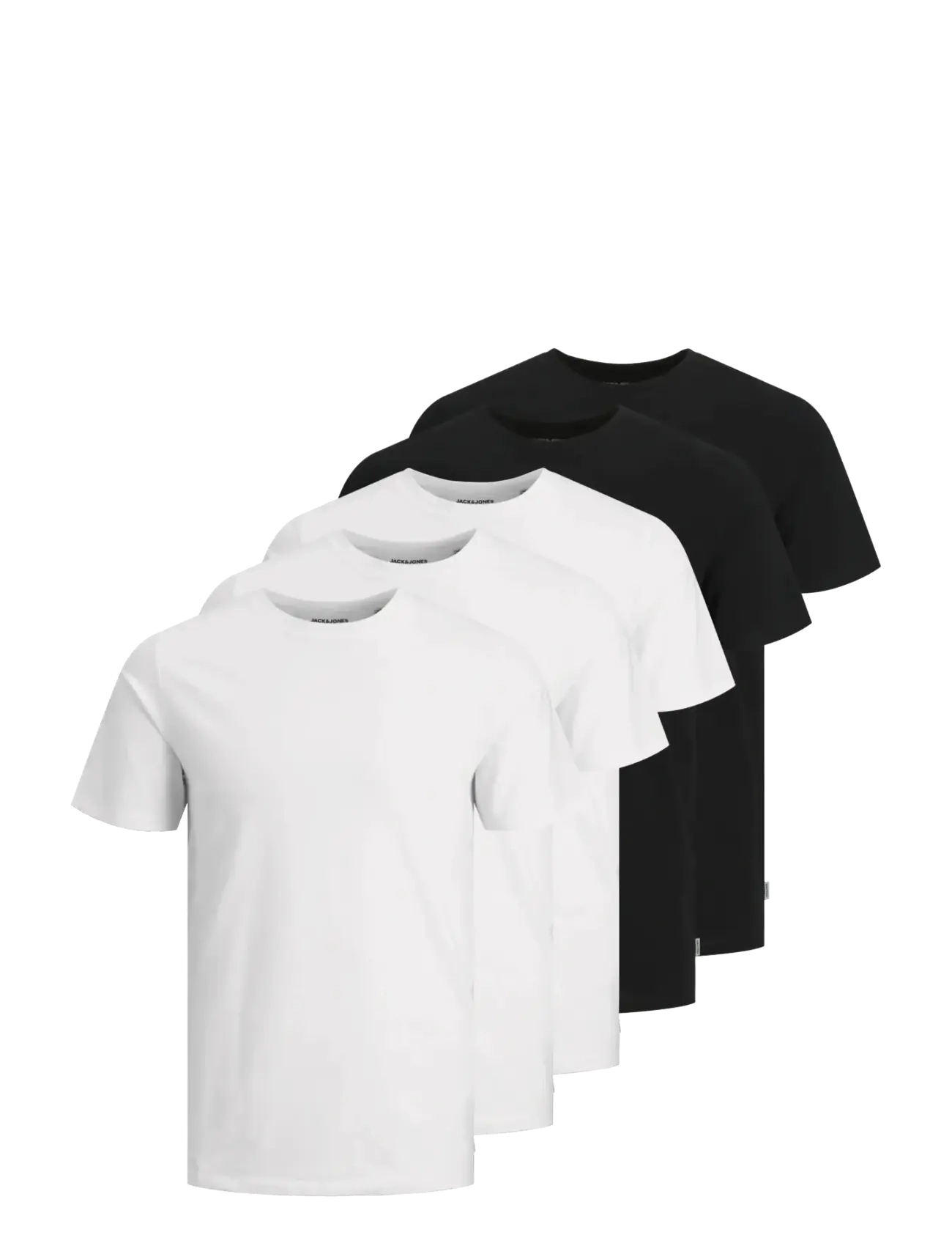 Jack & Jones JJEORGANIC BASIC TEE SS O-NE 5PK MP NOOS - T-shirts - BLACK / black