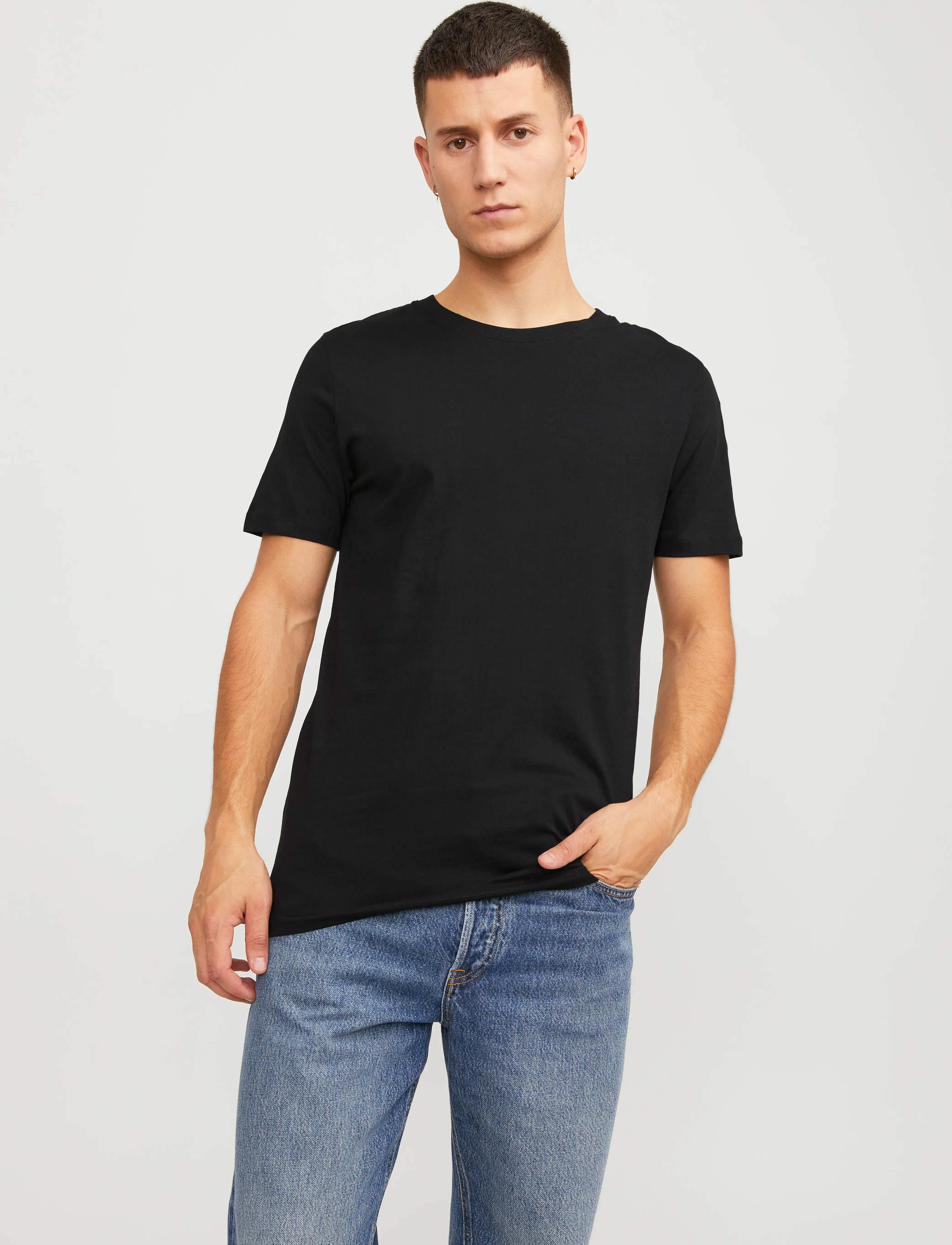 Jack & Jones - JJEORGANIC BASIC TEE SS O-NE 5PK MP NOOS - t-shirts - black - 5
