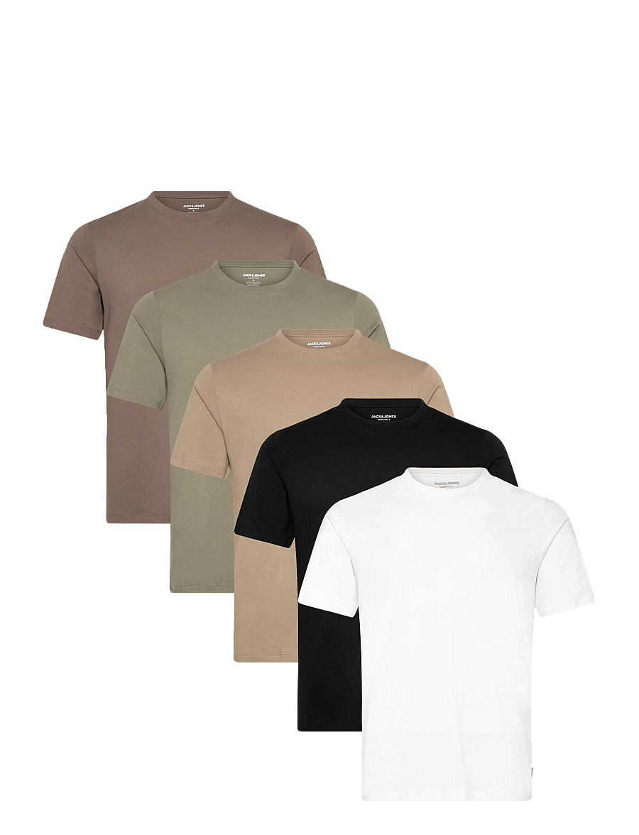Jack & Jones - JJEORGANIC BASIC TEE SS O-NE 5PK MP NOOS - multipack t-shirts - black - 0