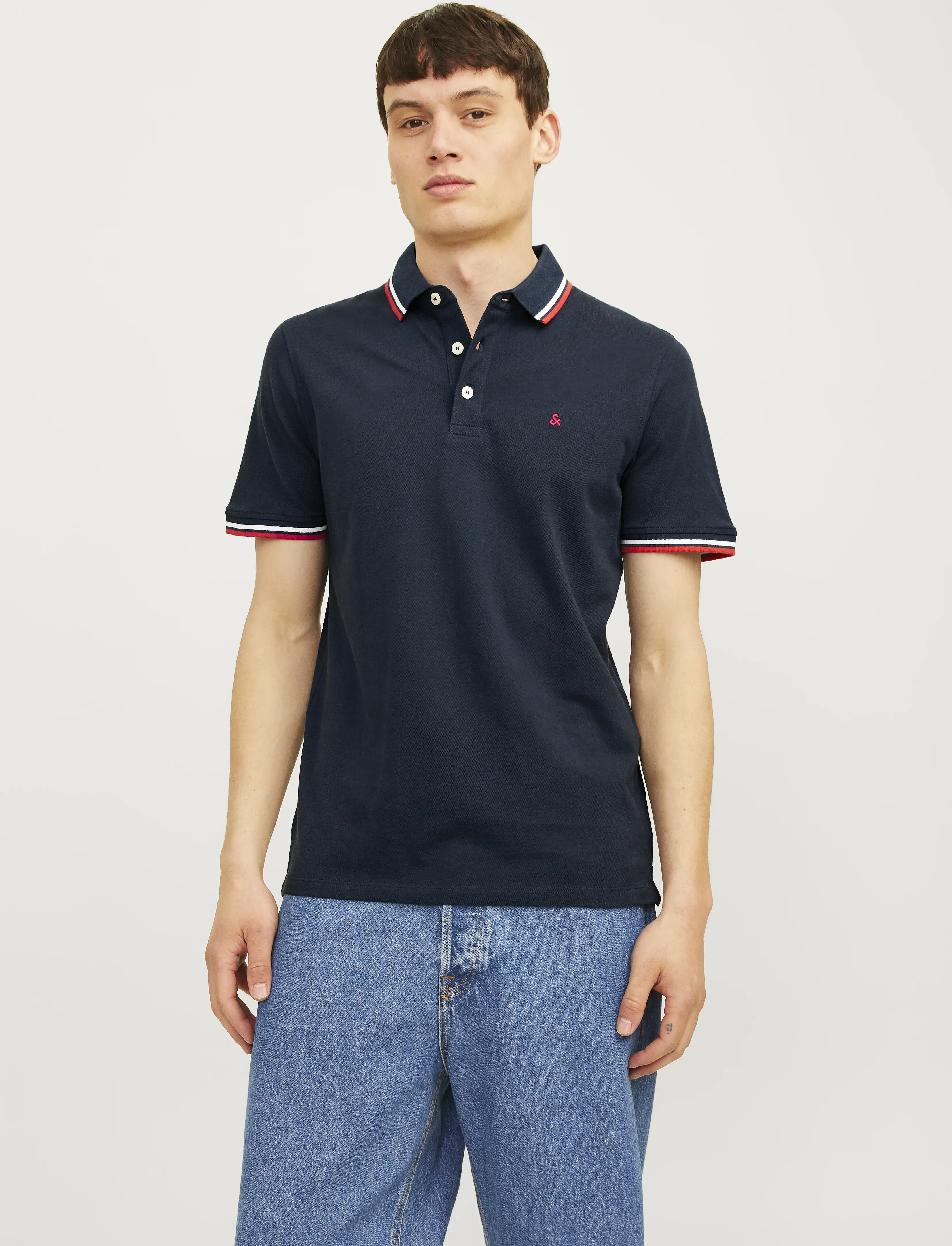 T-shirt 'JJEPaulos' marinblå / mörkgrön / blodröd 5