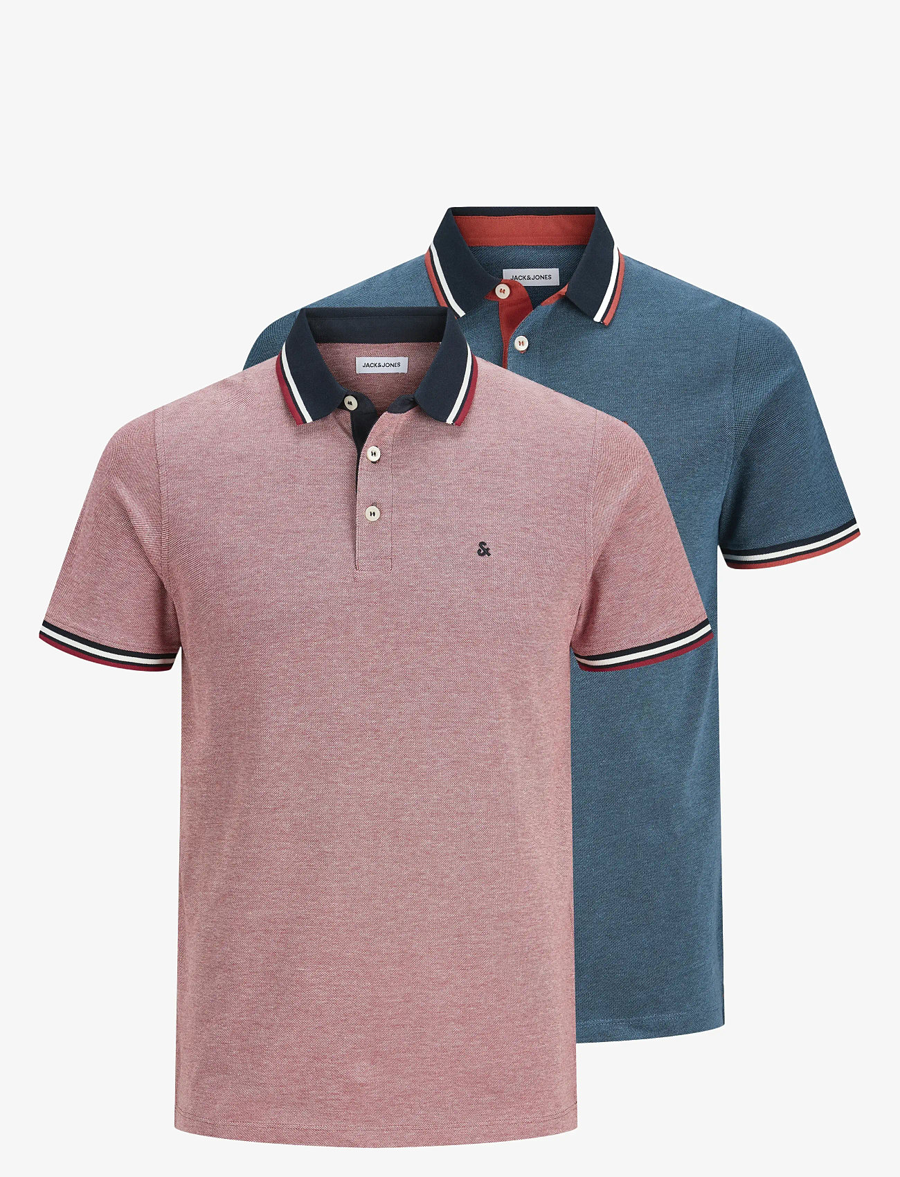 Jack & Jones - JJEPAULOS POLO SS 2PK MP NOOS - kortärmade pikéer - rio red - 1