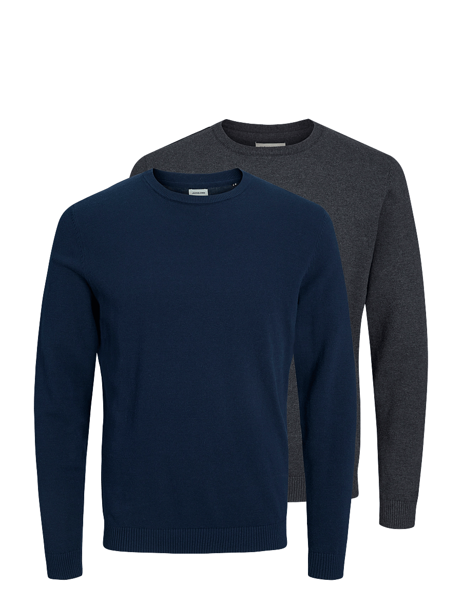 Jack & Jones - JJEBASIC KNIT CREW NECK 2PK MP - rund hals - navy blazer - 1