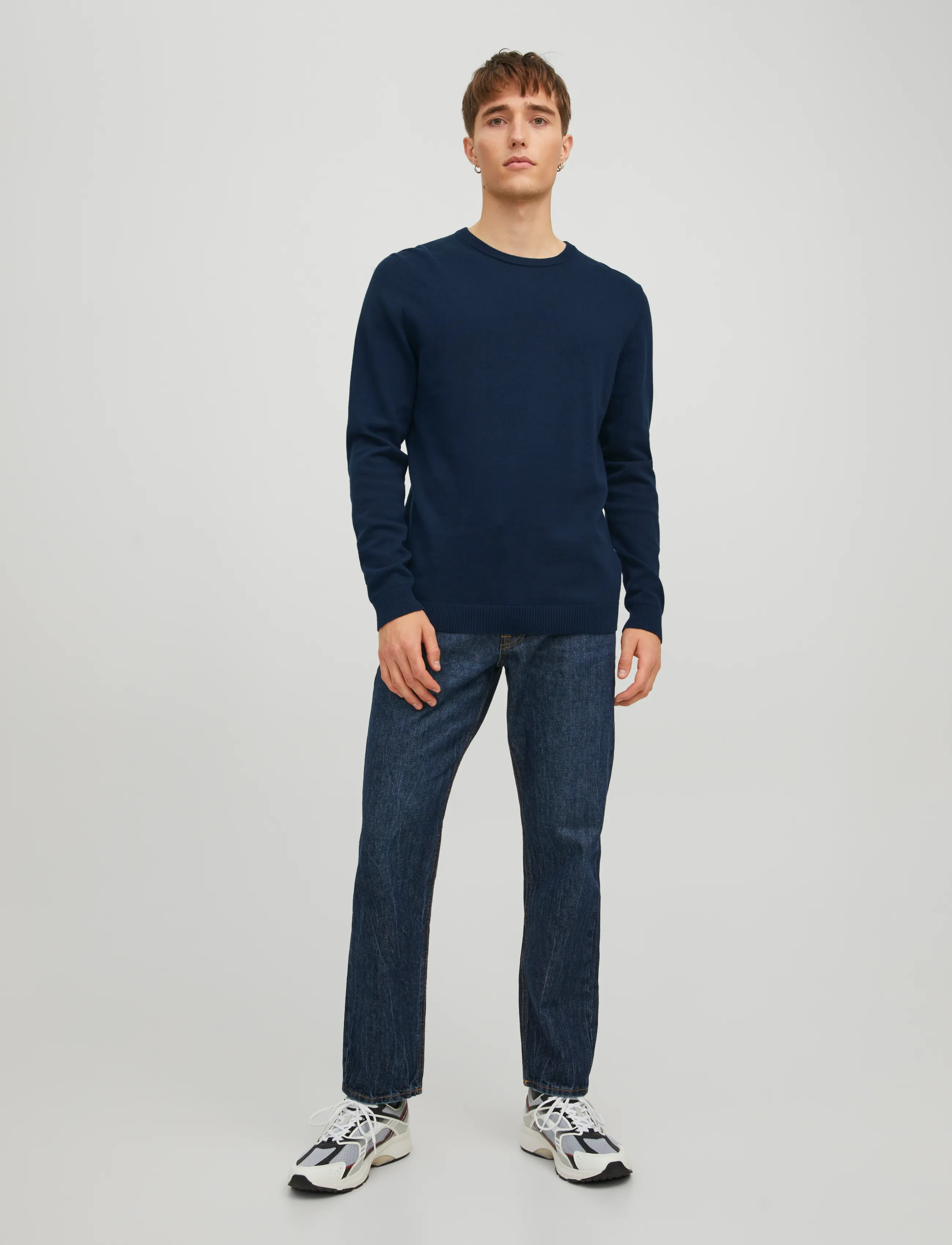 Jack & Jones - JJEBASIC KNIT CREW NECK 2PK MP - rund hals - navy blazer - 2
