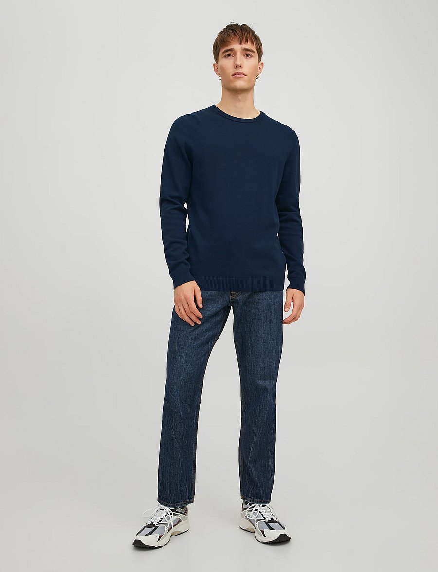 Jack & Jones - JJEBASIC KNIT CREW NECK 2PK MP - rund hals - navy blazer - 2