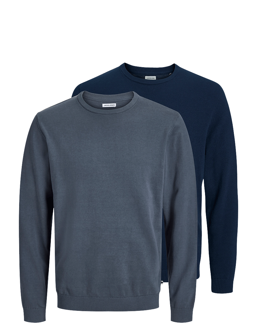 Jack & Jones - JJEBASIC KNIT CREW NECK 2PK MP - rundhalsad - navy blazer - 0