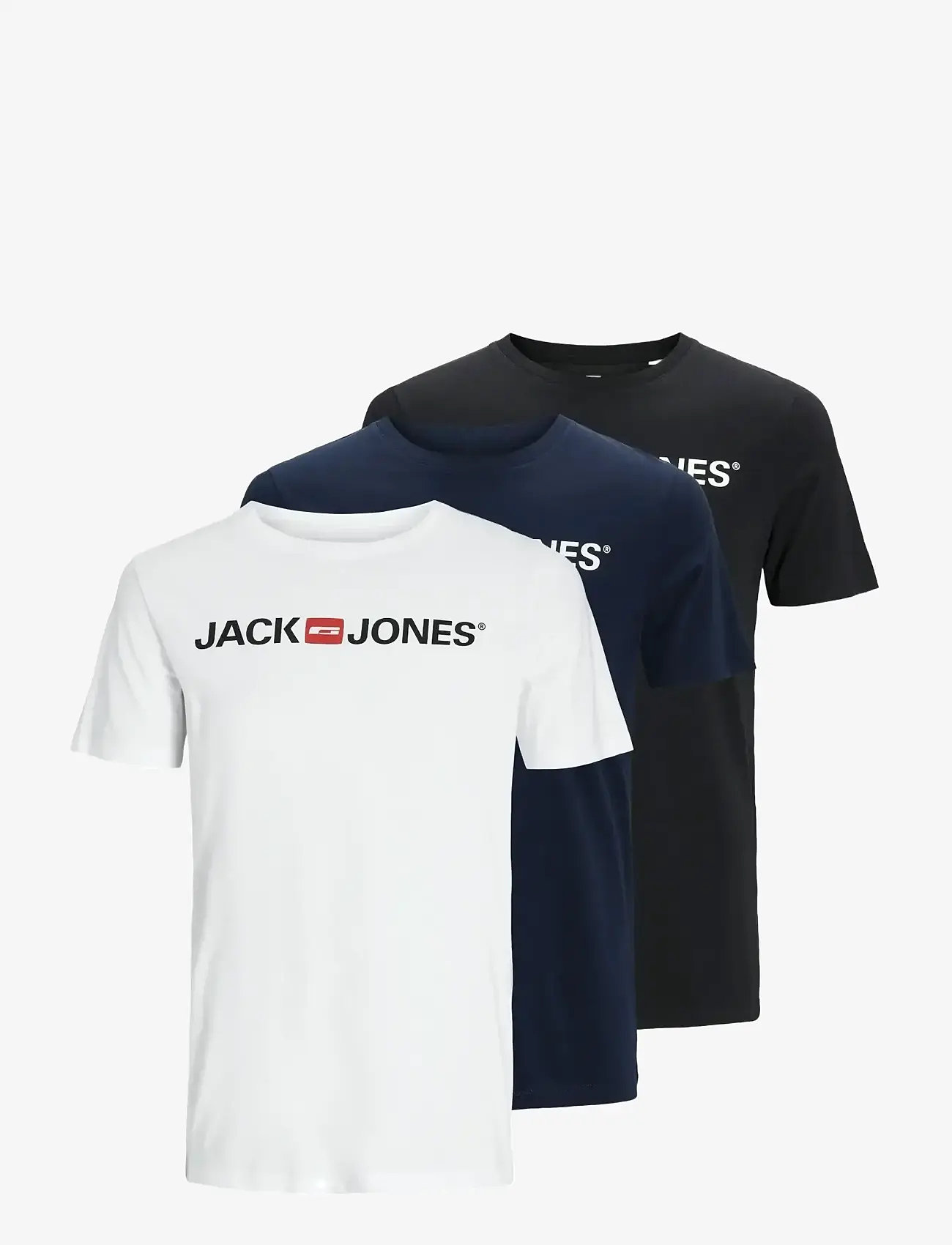 Jack & Jones - JJECORP LOGO TEE SS CREW NECK 3PKMP NOOS - marškinėlių komplektas - white - 1