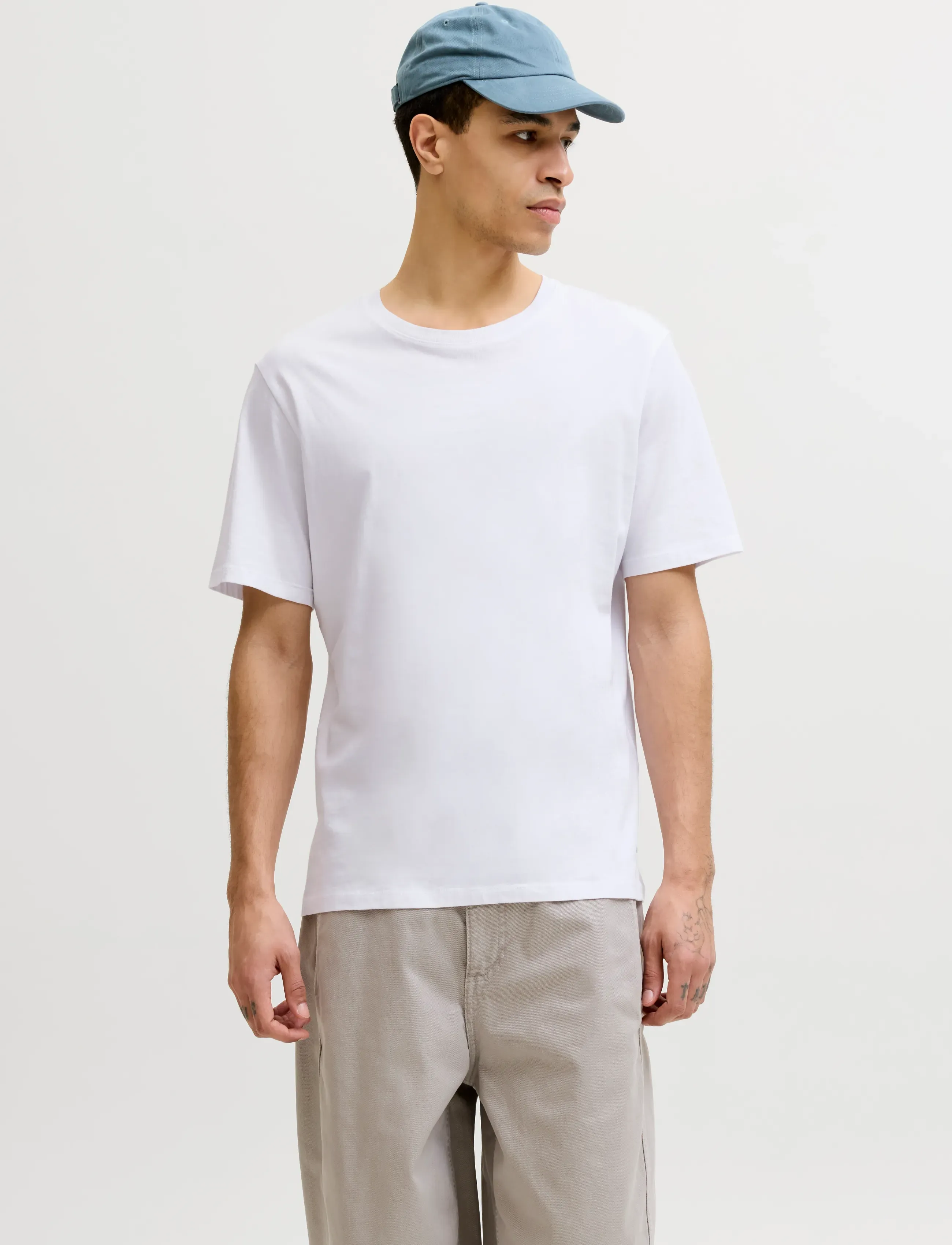 Jack & Jones JJEORGANIC BASIC TEE SS O-NE 3PK MP NOOS - Lühikeste varrukatega T-särgid - WHITE / white
